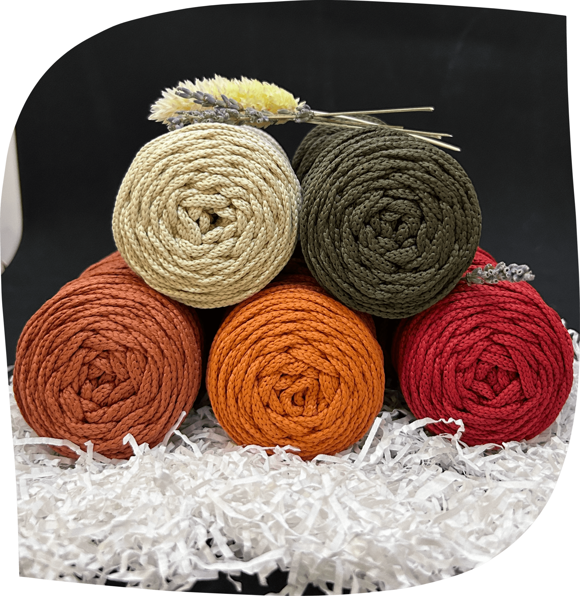 Набор №30 - "Пылкий оттенок" ПЭ 3 мм цилиндр, 5 по 90г, 45м, цвета - 4,24,27,29,31