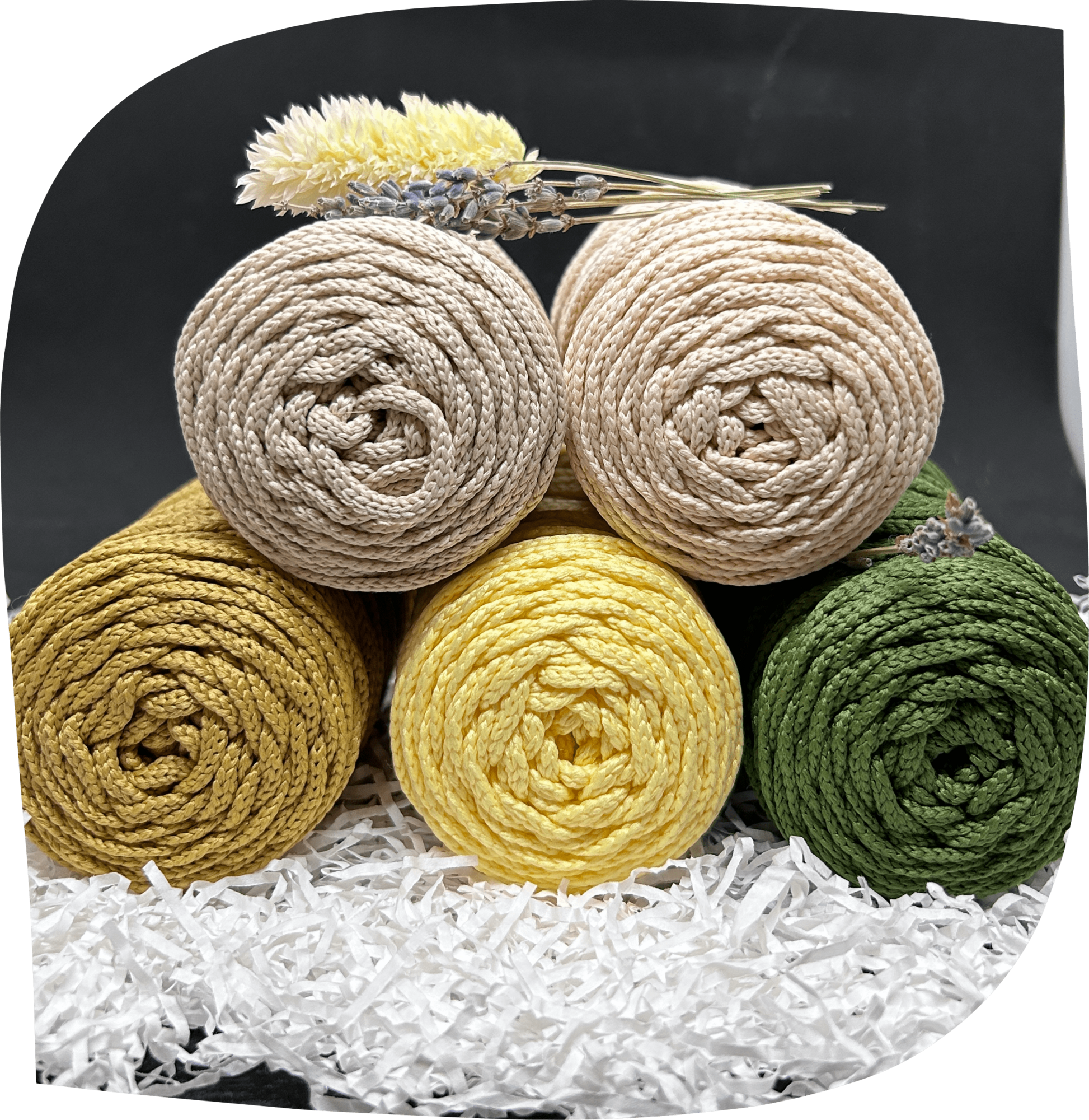 Набор №31 - "Песочная гамма" ПЭ 3 мм цилиндр, 5 по 90г, 45м, цвета - 3,4,6,7,23