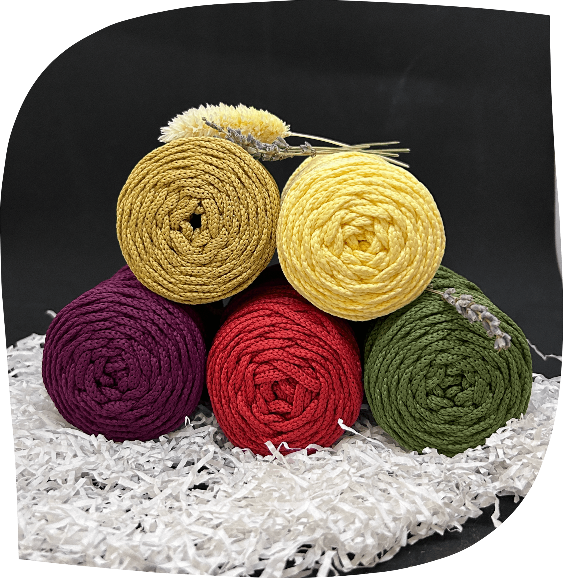 Набор №33 - "Магический сад" ПЭ 3 мм цилиндр, 5 по 90г, 45м, цвета - 6,7,23,27,28