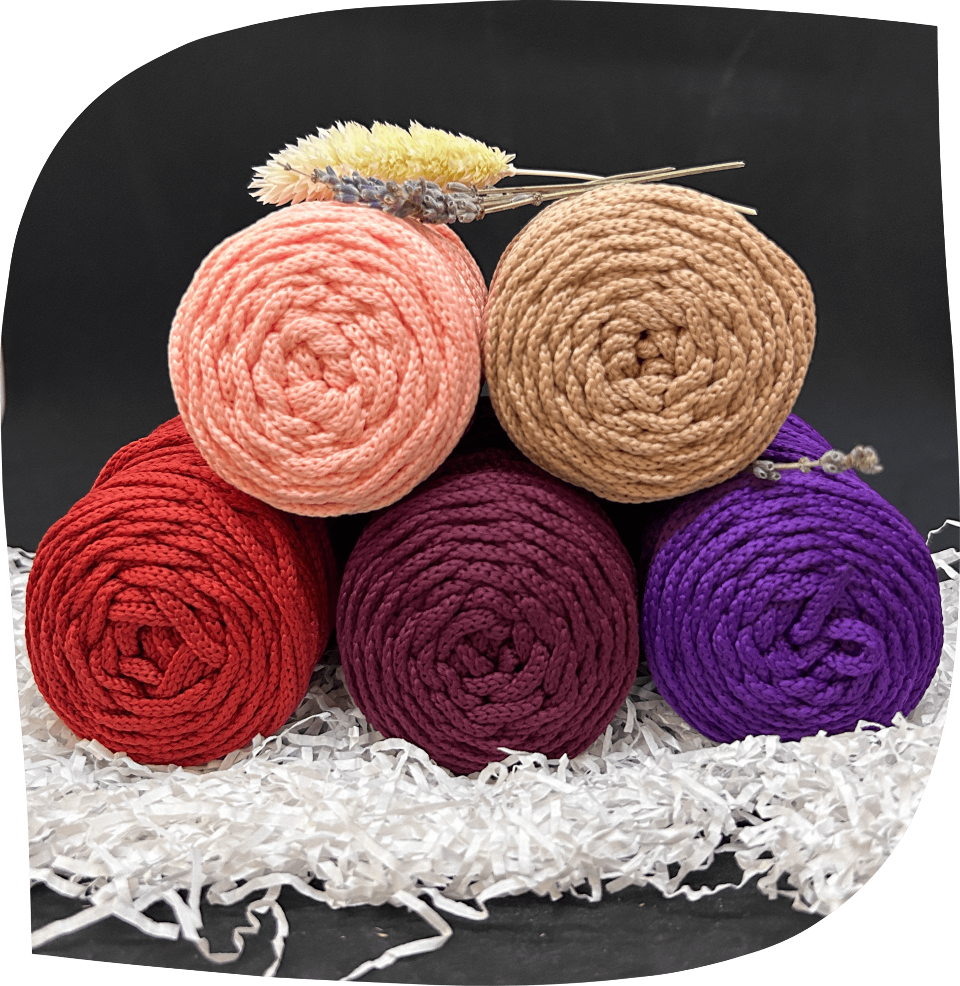 Набор №34 - "Романтическая палитра" ПЭ 3 мм цилиндр, 5 по 90г, 45м, цвета - 5,26,27,28,30