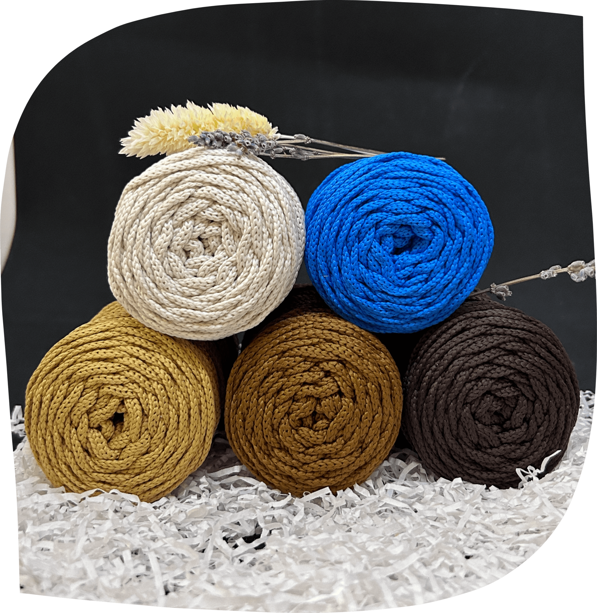 Набор №38 - "Поле и небо" ПЭ 3 мм цилиндр, 5 по 90г, 45м, цвета - 2,7,10,11,22