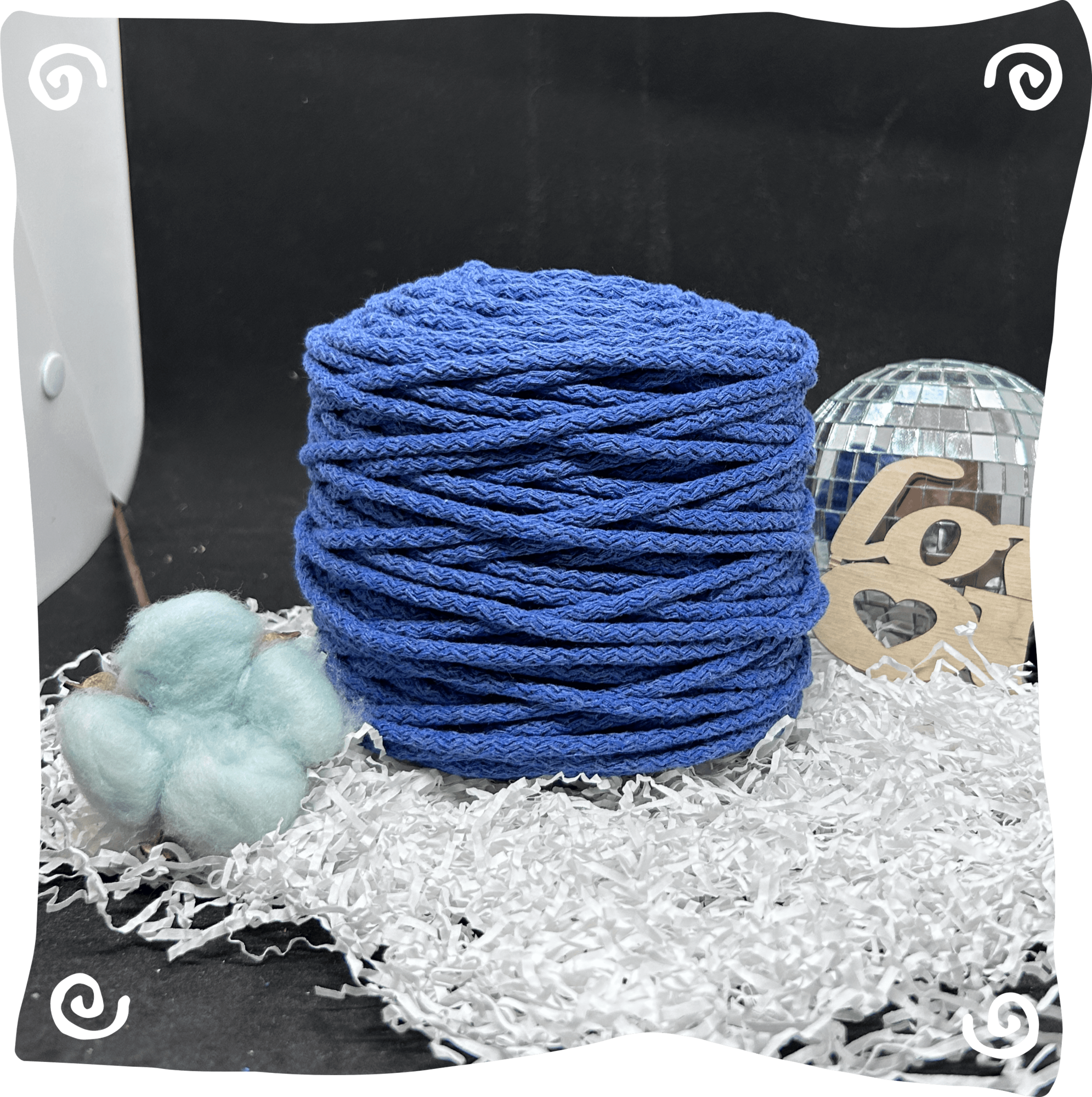 Шнур ХБ вязаный 5 мм с сердечником, 550г, 100м,  950 - новый джинс