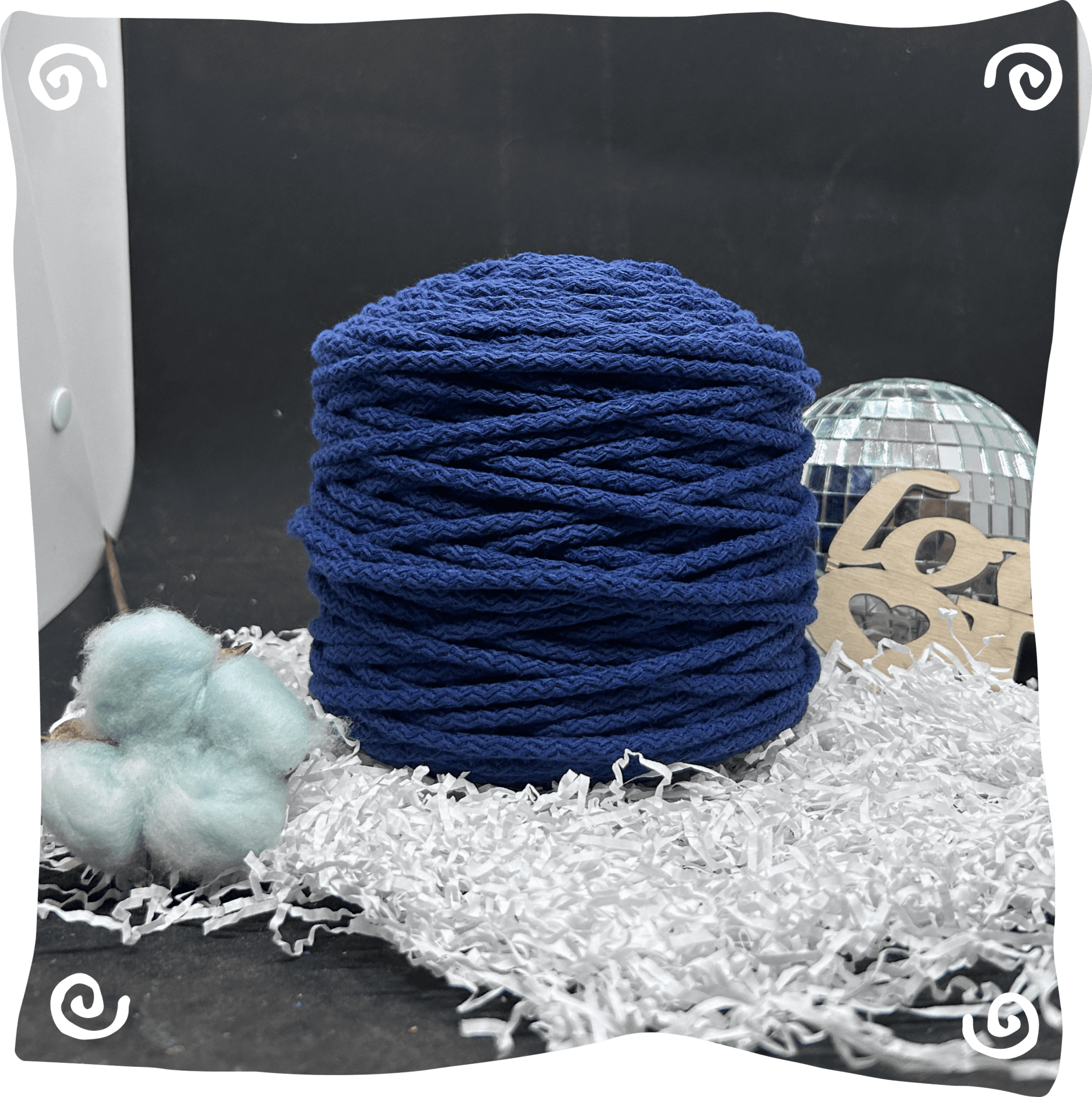 Шнур ХБ вязаный 5 мм с сердечником, 550г, 100м,  941 - индиго