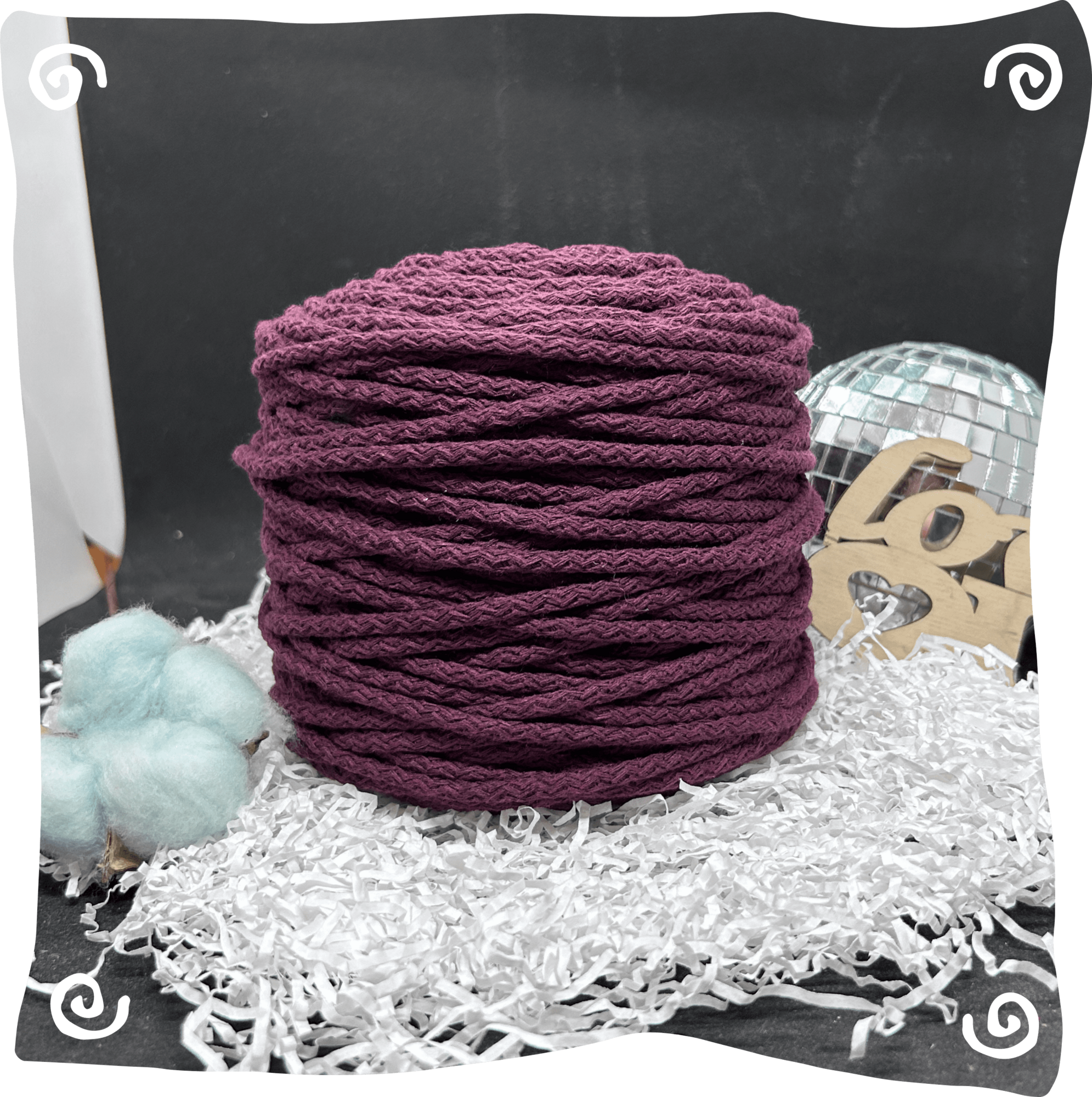 Шнур ХБ вязаный 5 мм с сердечником, 550г, 100м,  940 - красное дерево