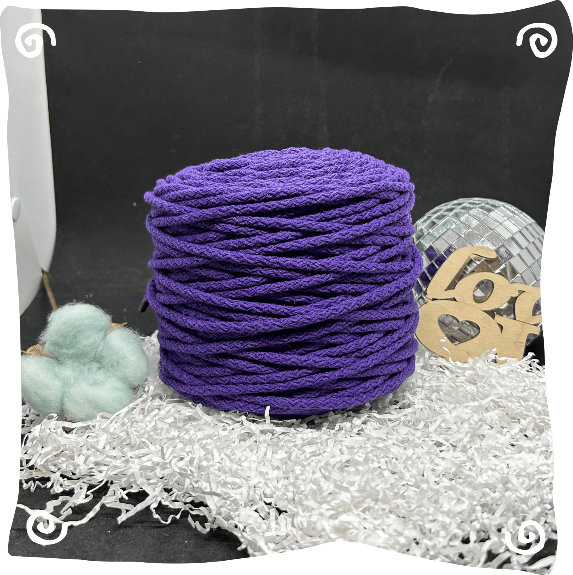 Шнур ХБ вязаный 5 мм с сердечником, 550г, 100м,  934 - фиолетовый