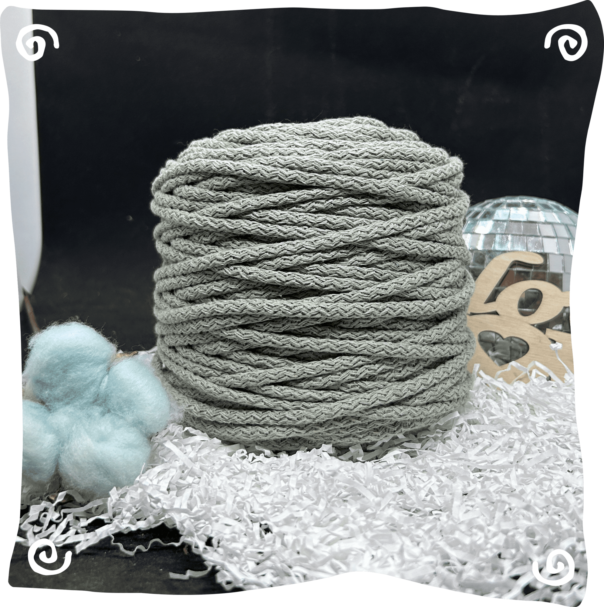 Шнур ХБ вязаный 5 мм с сердечником, 550г, 100м,  933 - светлый хаки