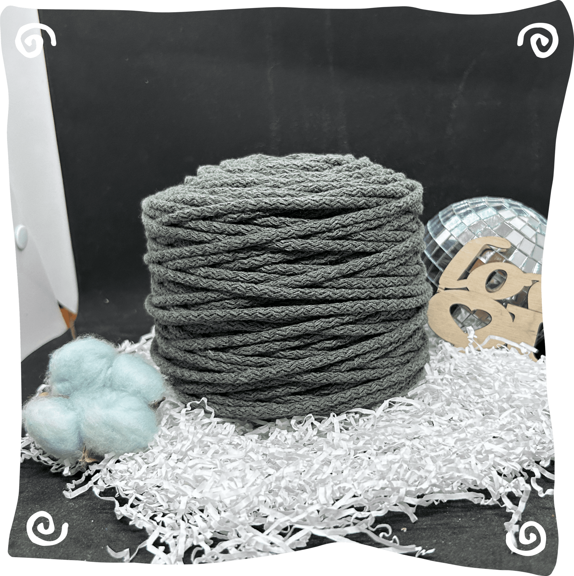 Шнур ХБ вязаный 5 мм с сердечником, 550г, 100м,  932 - хаки