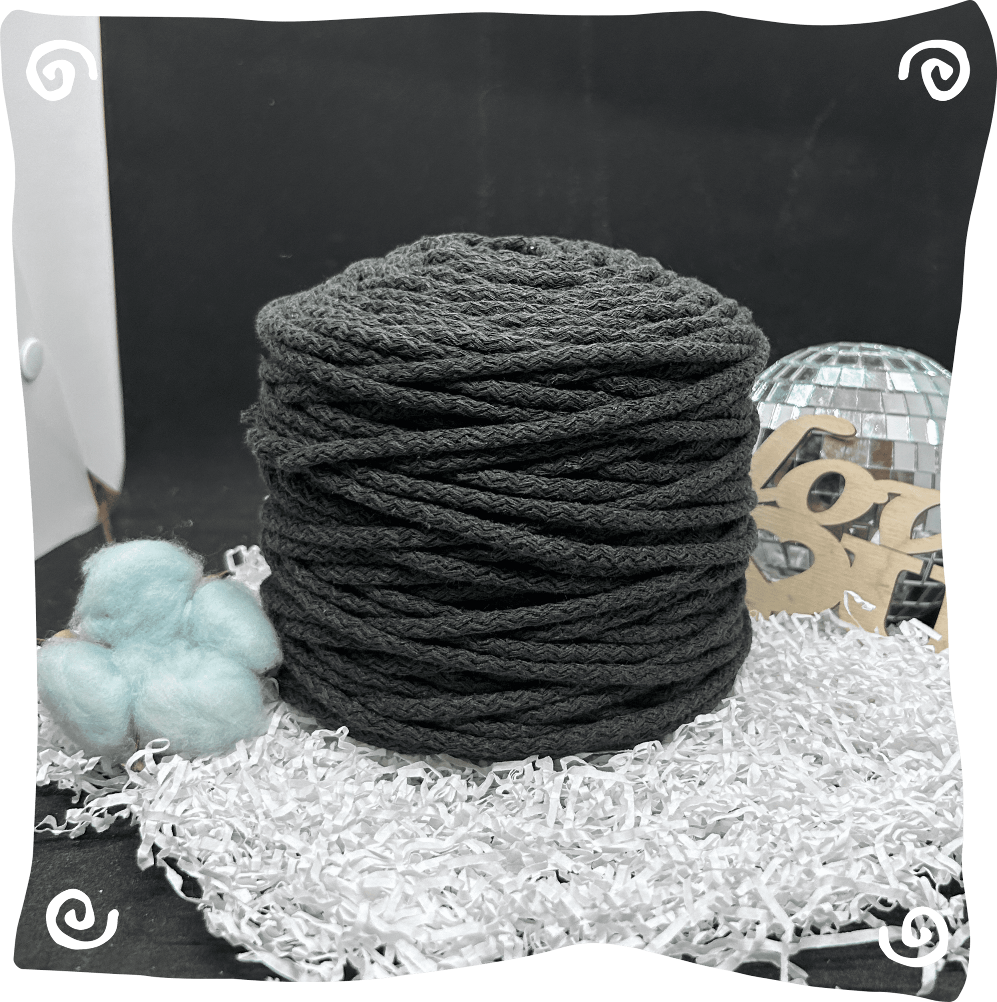 Шнур ХБ вязаный 5 мм с сердечником, 550г, 100м,  931 - темный хаки