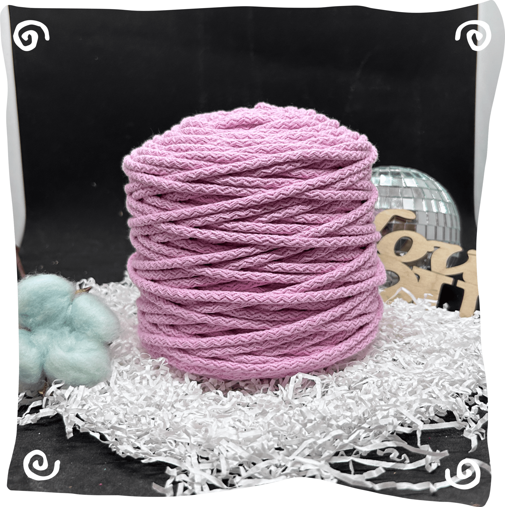 Шнур ХБ вязаный 5 мм с сердечником, 550г, 100м,  930 - светло-розовый