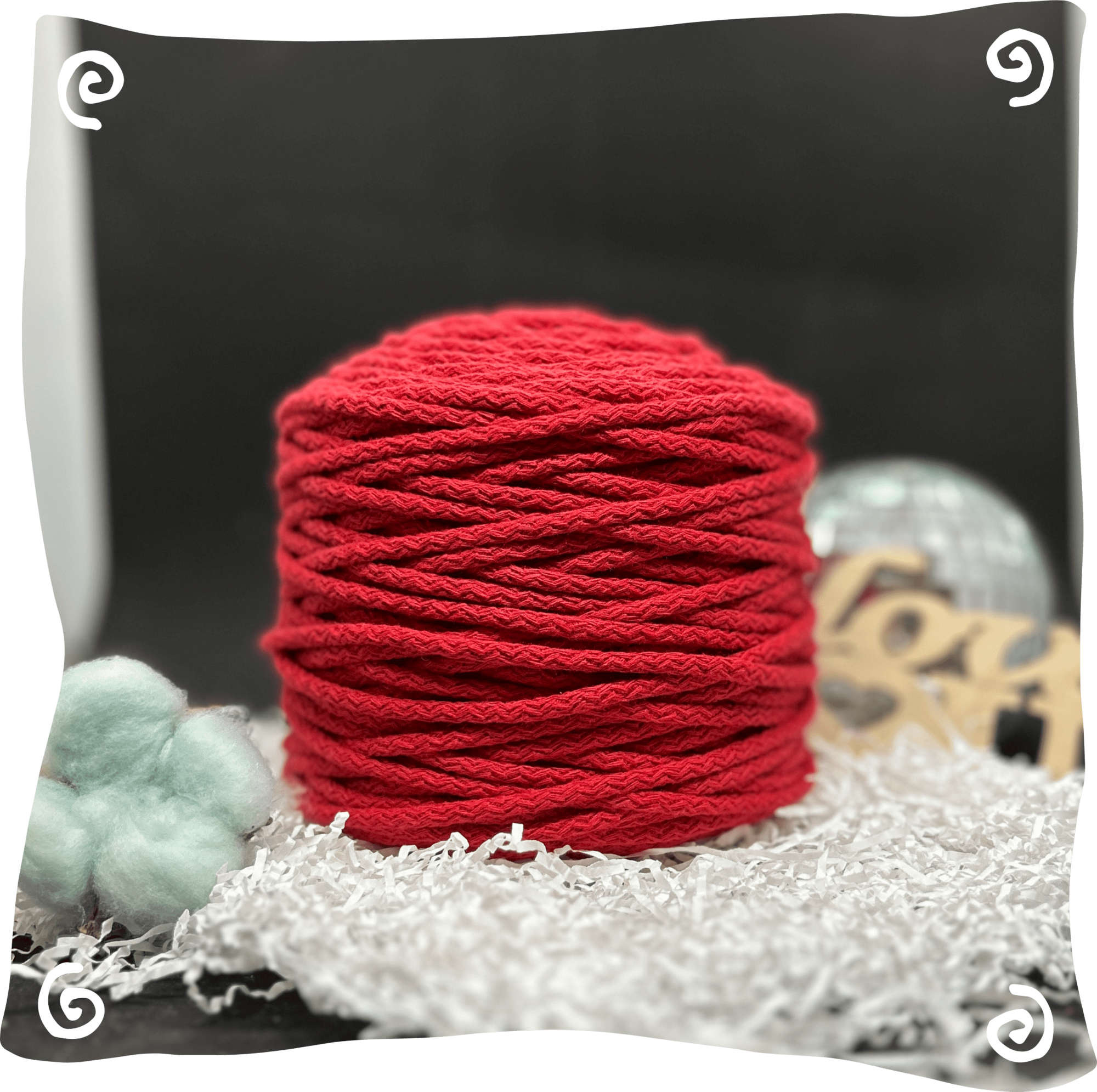 Шнур ХБ вязаный 5 мм с сердечником, 550г, 100м,  926 - красный