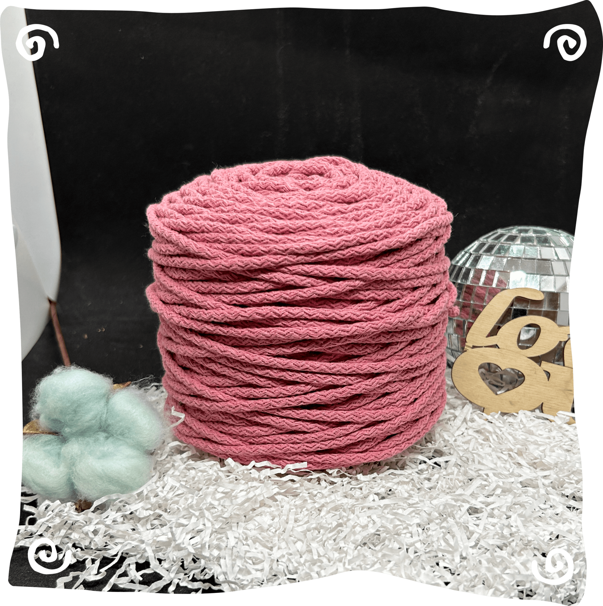 Шнур ХБ вязаный 5 мм с сердечником, 550г, 100м,  924 - персик