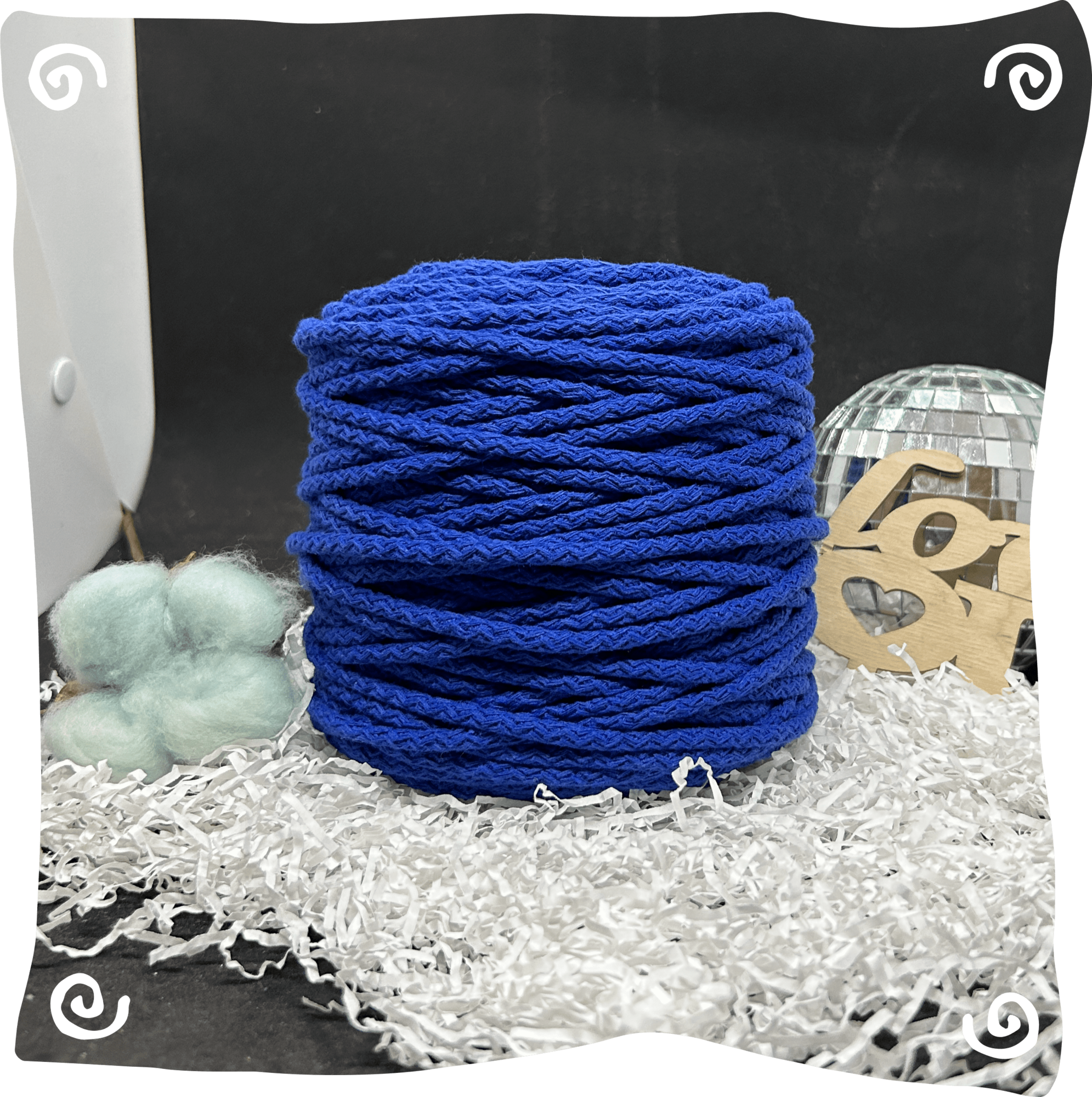 Шнур ХБ вязаный 5 мм с сердечником, 550г, 100м,  916 - василек