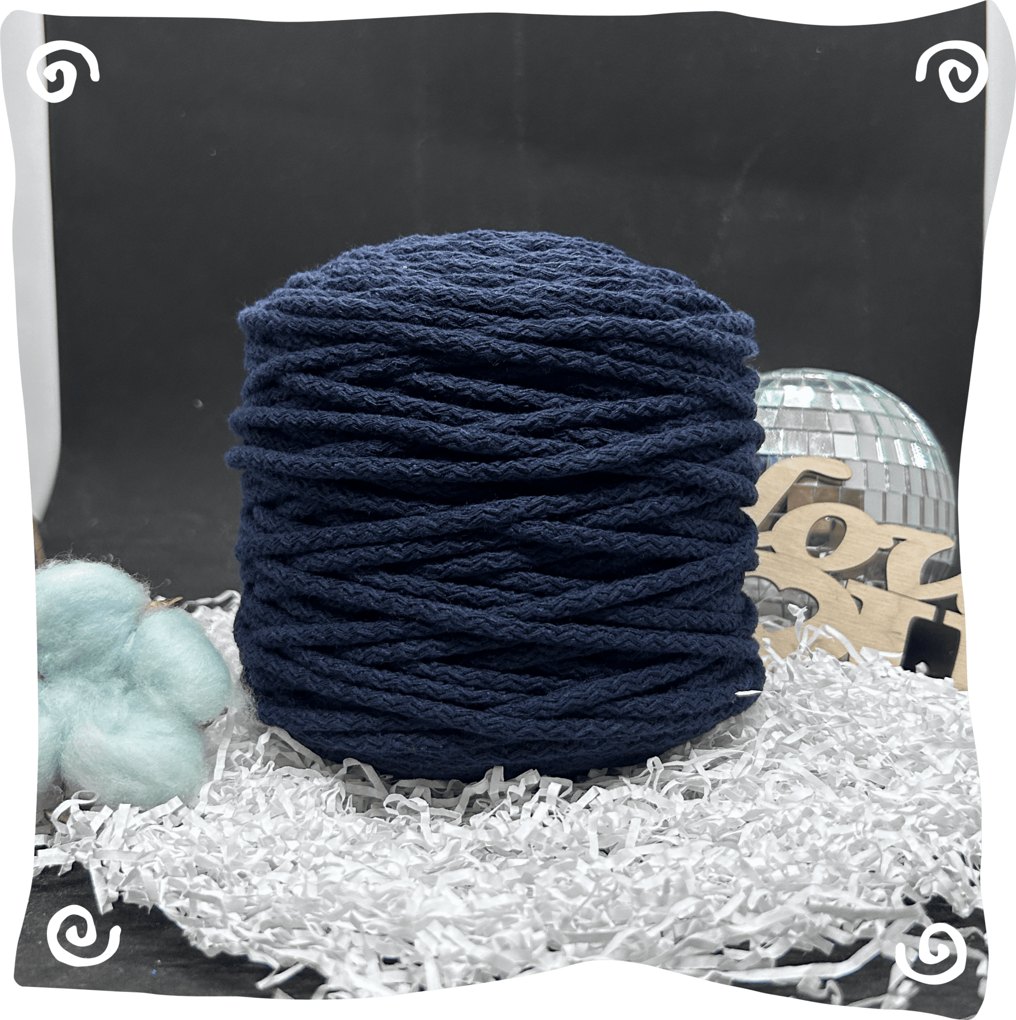 Шнур ХБ вязаный 5 мм с сердечником, 550г, 100м,  915 - темно-джинсовый