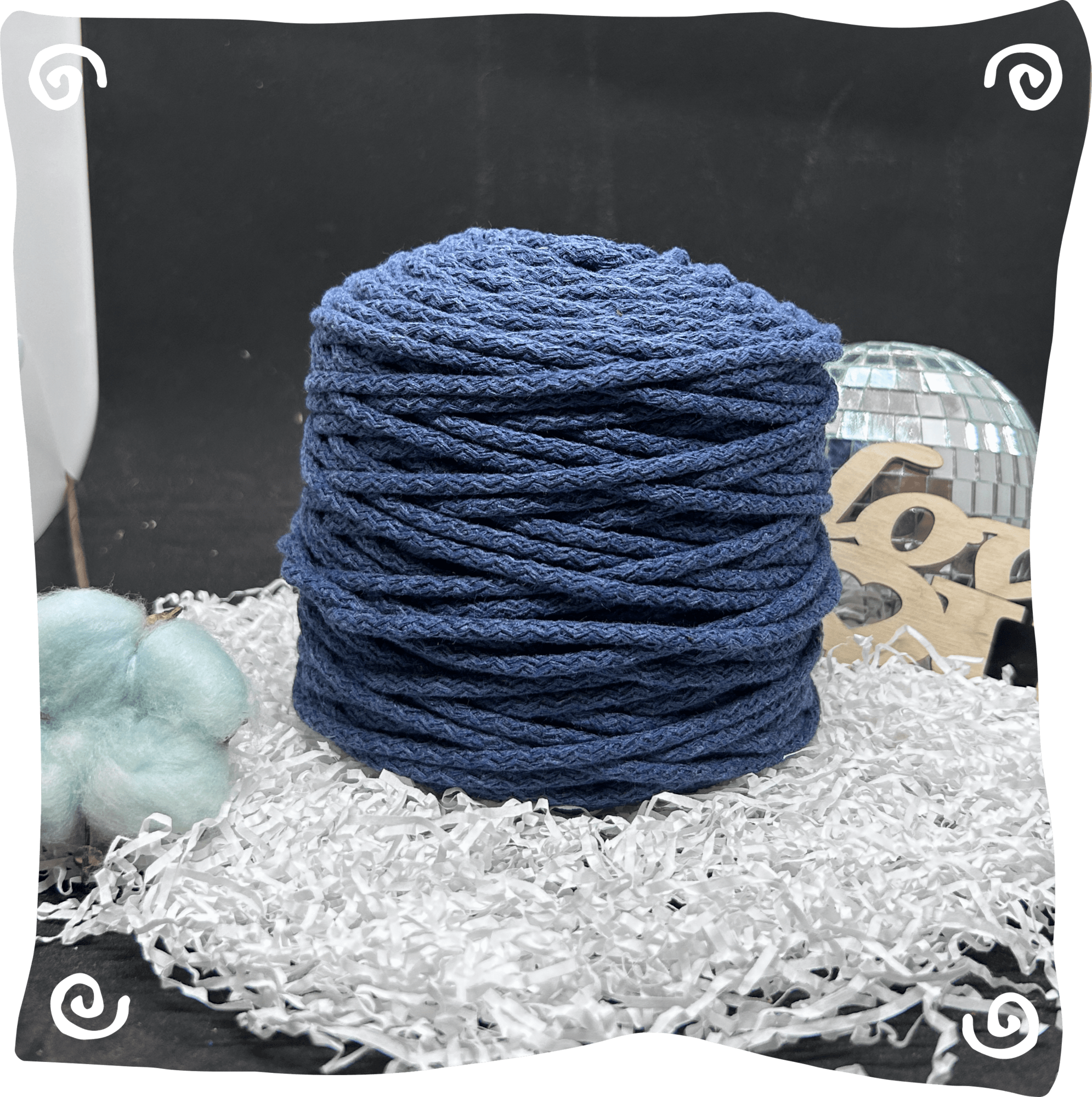 Шнур ХБ вязаный 5 мм с сердечником, 550г, 100м,  914 - джинсовый