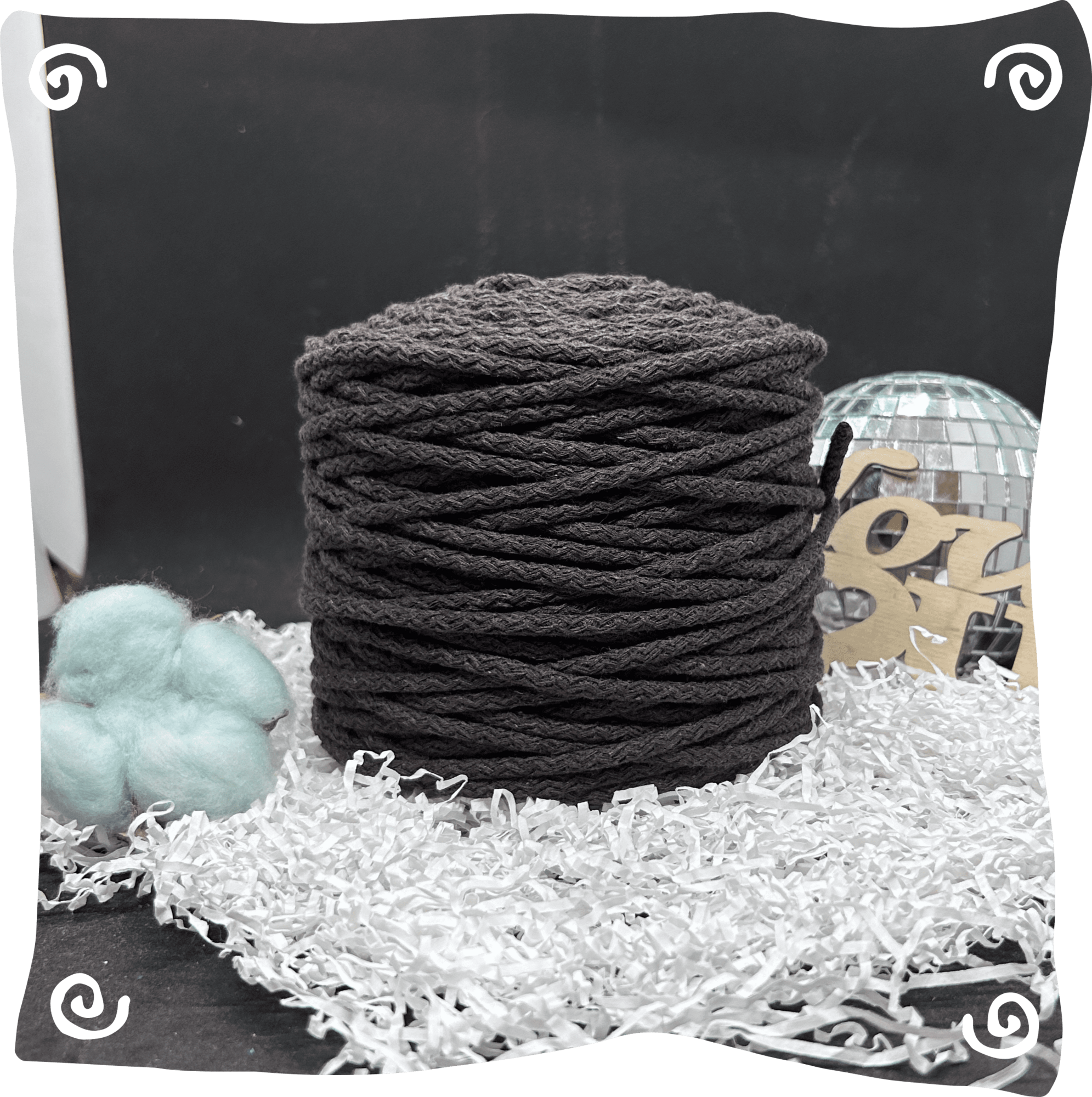 Шнур ХБ вязаный 5 мм с сердечником, 550г, 100м,  906 - коричневый