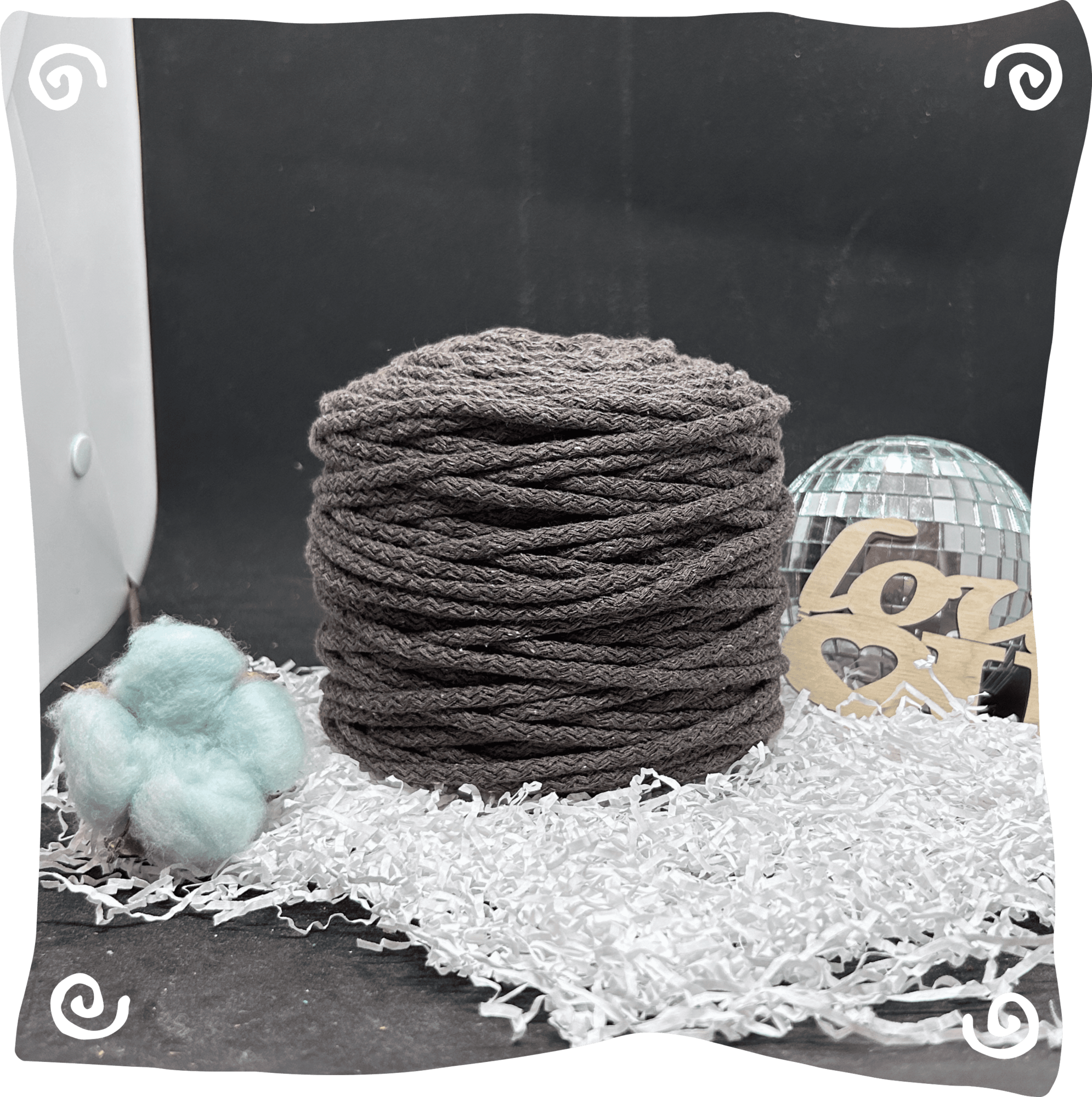 Шнур ХБ вязаный 5 мм с сердечником, 550г, 100м,  905 - светло-коричневый