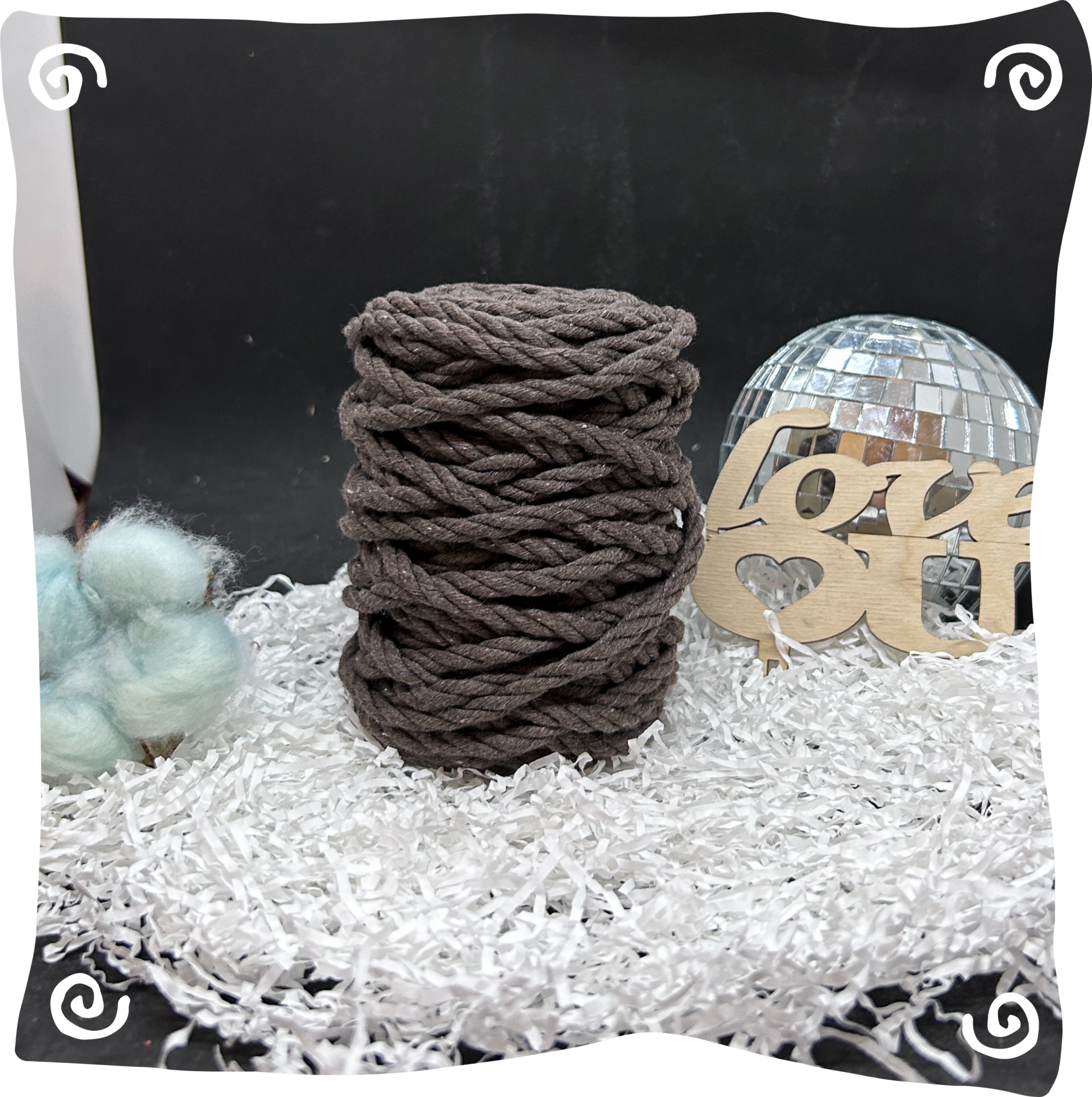 Шнур ХБ крученый 6 мм, 190г, 20м,  605– светло-коричневый