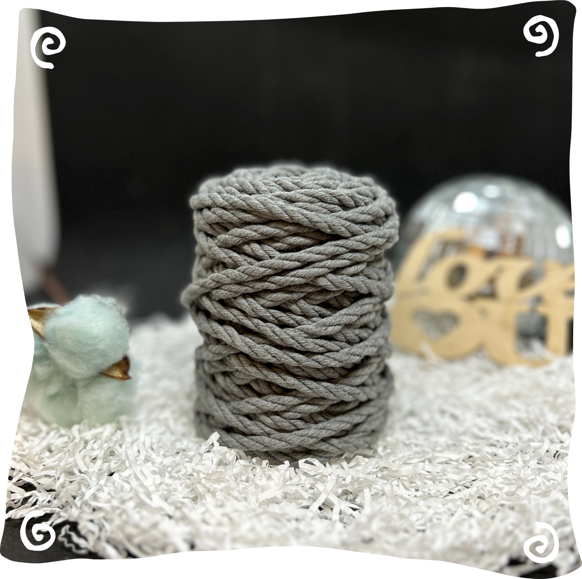 Шнур ХБ крученый 6 мм, 190г, 20м,  608–серый