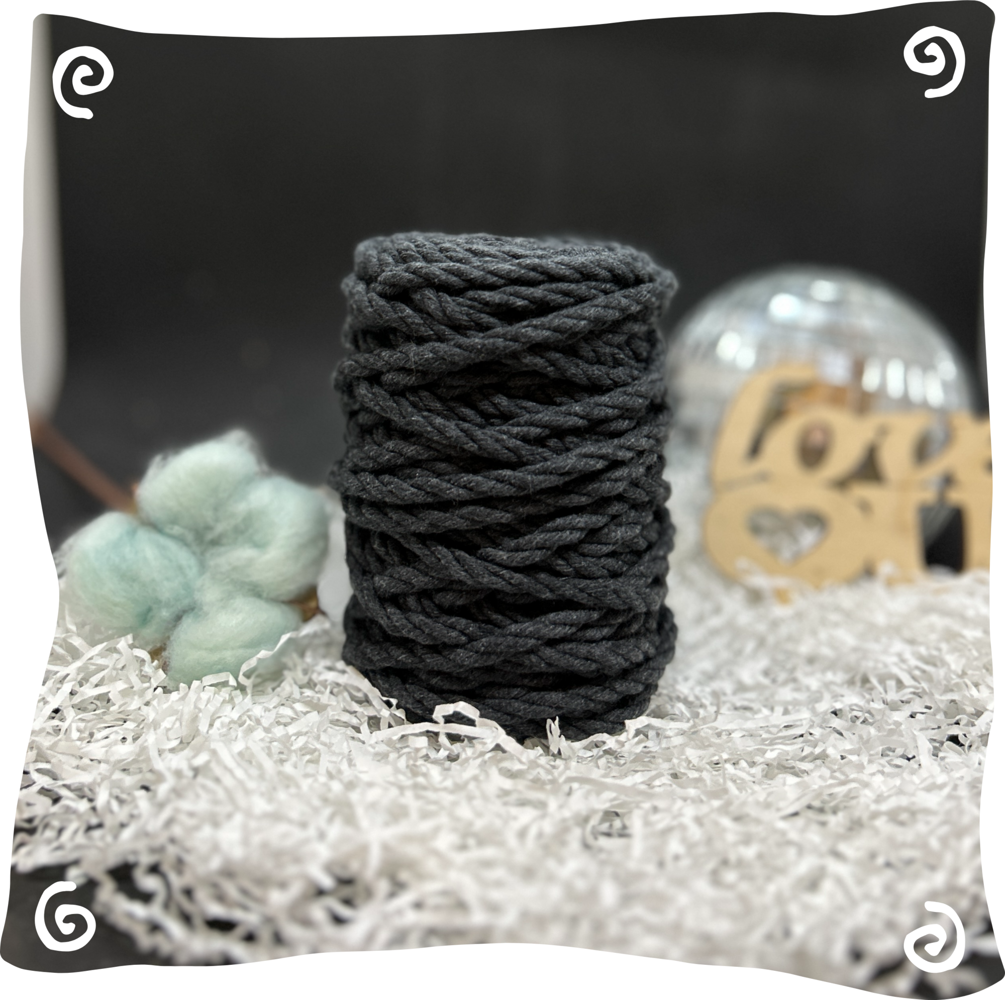 Шнур ХБ крученый 6 мм, 190г, 20м,  610–серый