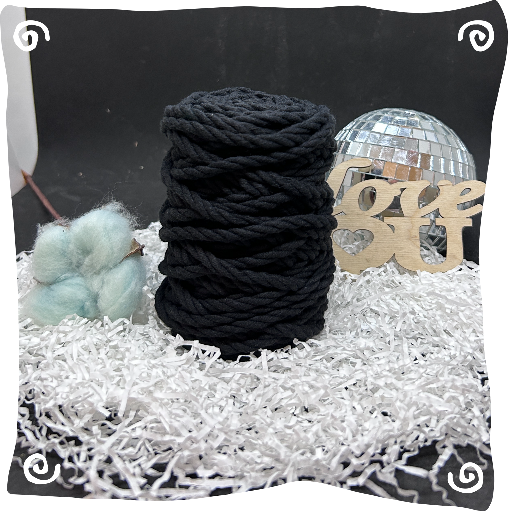 Шнур ХБ крученый 6 мм, 190г, 20м,  611–черный