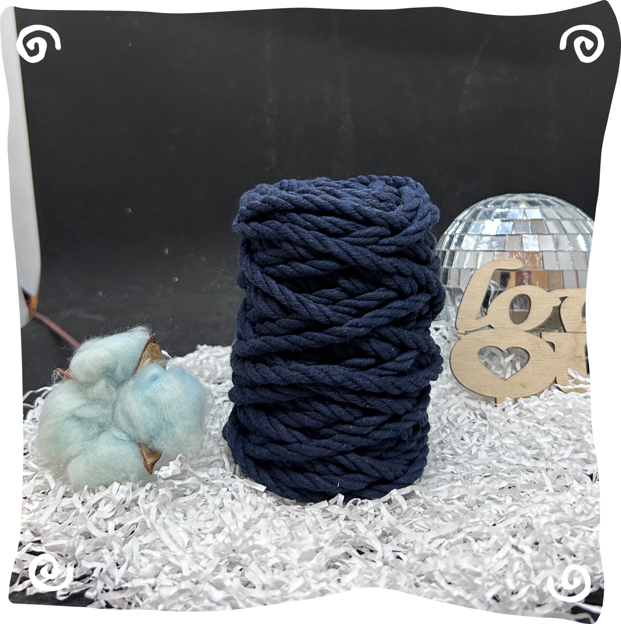 Шнур ХБ крученый 6 мм, 190г, 20м,  612–темно-синий