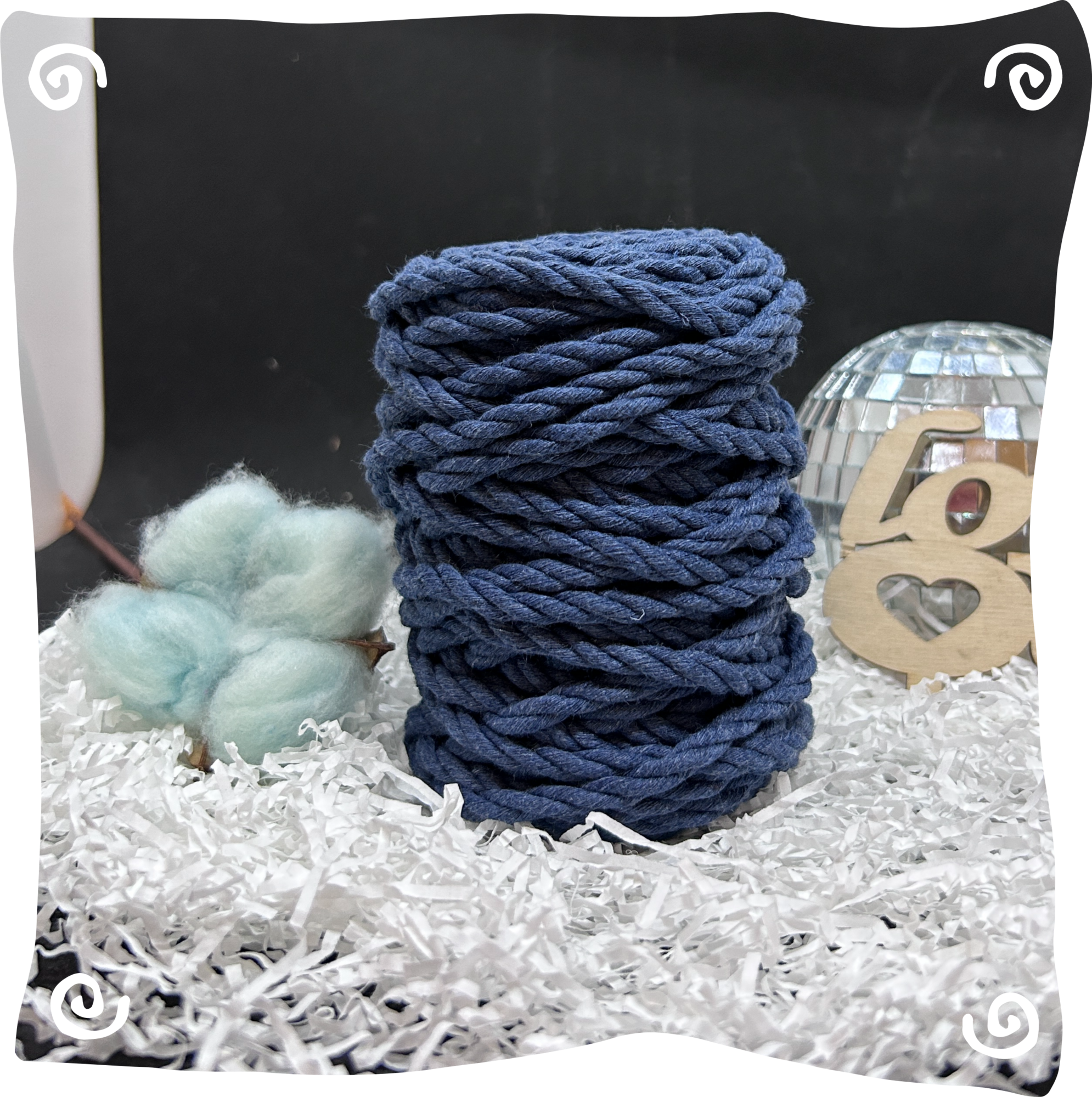 Шнур ХБ крученый 6 мм, 190г, 20м,  614–джинсовый