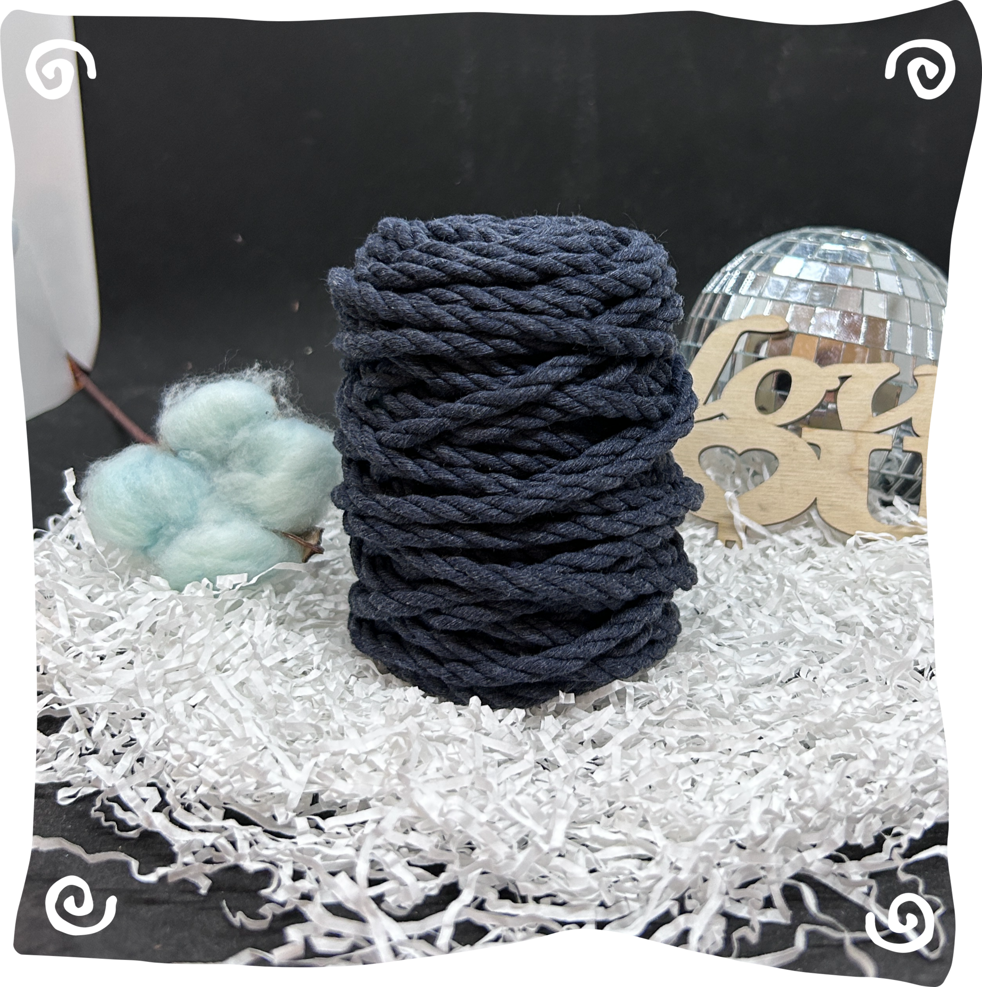 Шнур ХБ крученый 6 мм, 190г, 20м,  615–темно-джинсовый