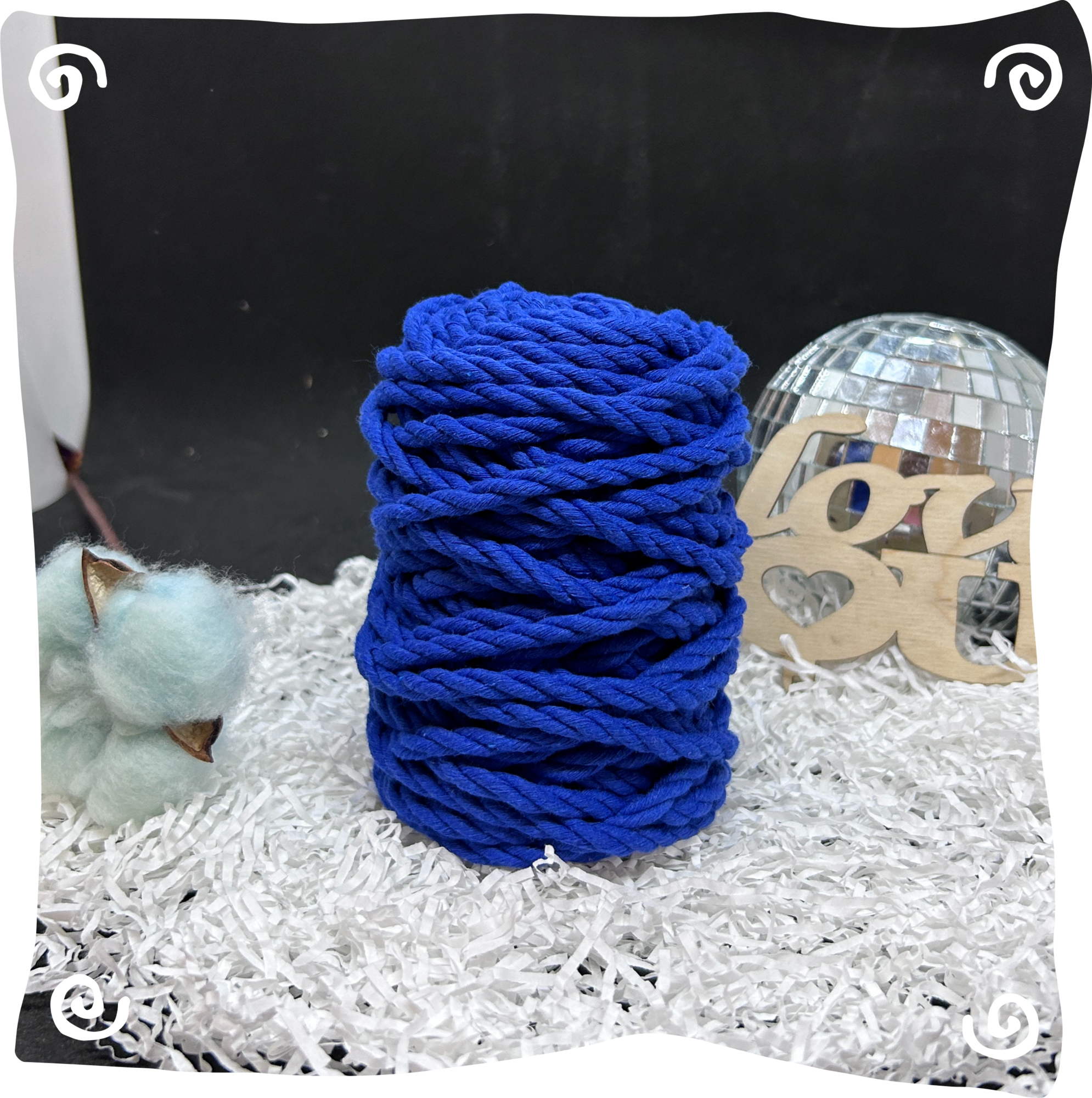 Шнур ХБ крученый 6 мм, 190г, 20м,  616–василек