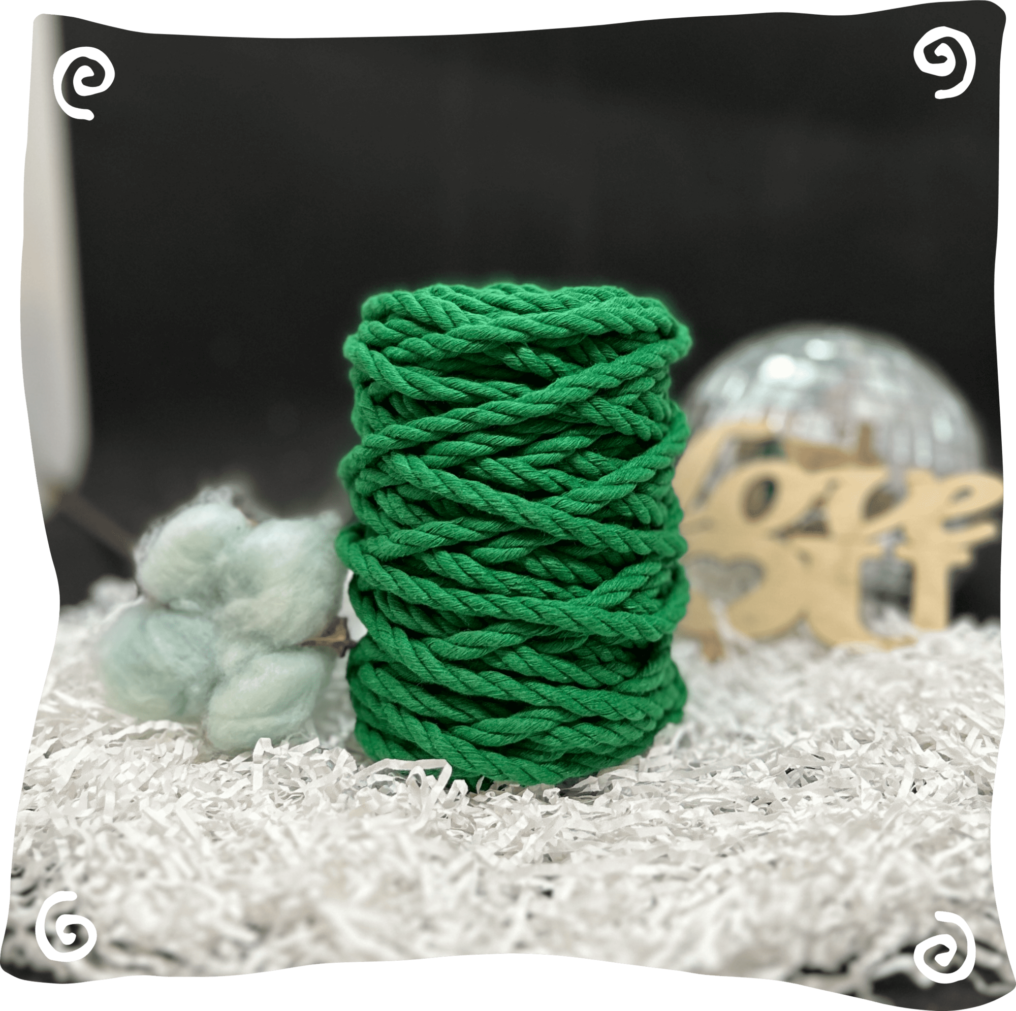 Шнур ХБ крученый 6 мм, 190г, 20м,  621 – зеленый