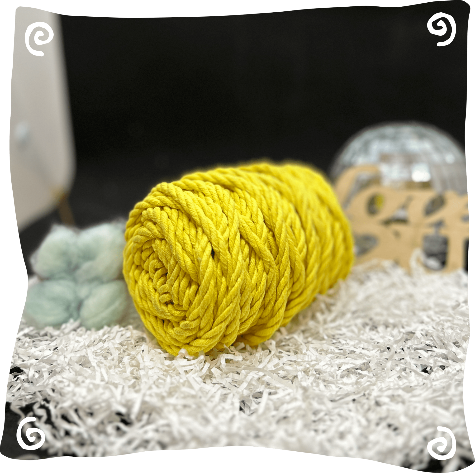 Шнур ХБ крученый 6 мм, 190г, 20м,  623 – желтый