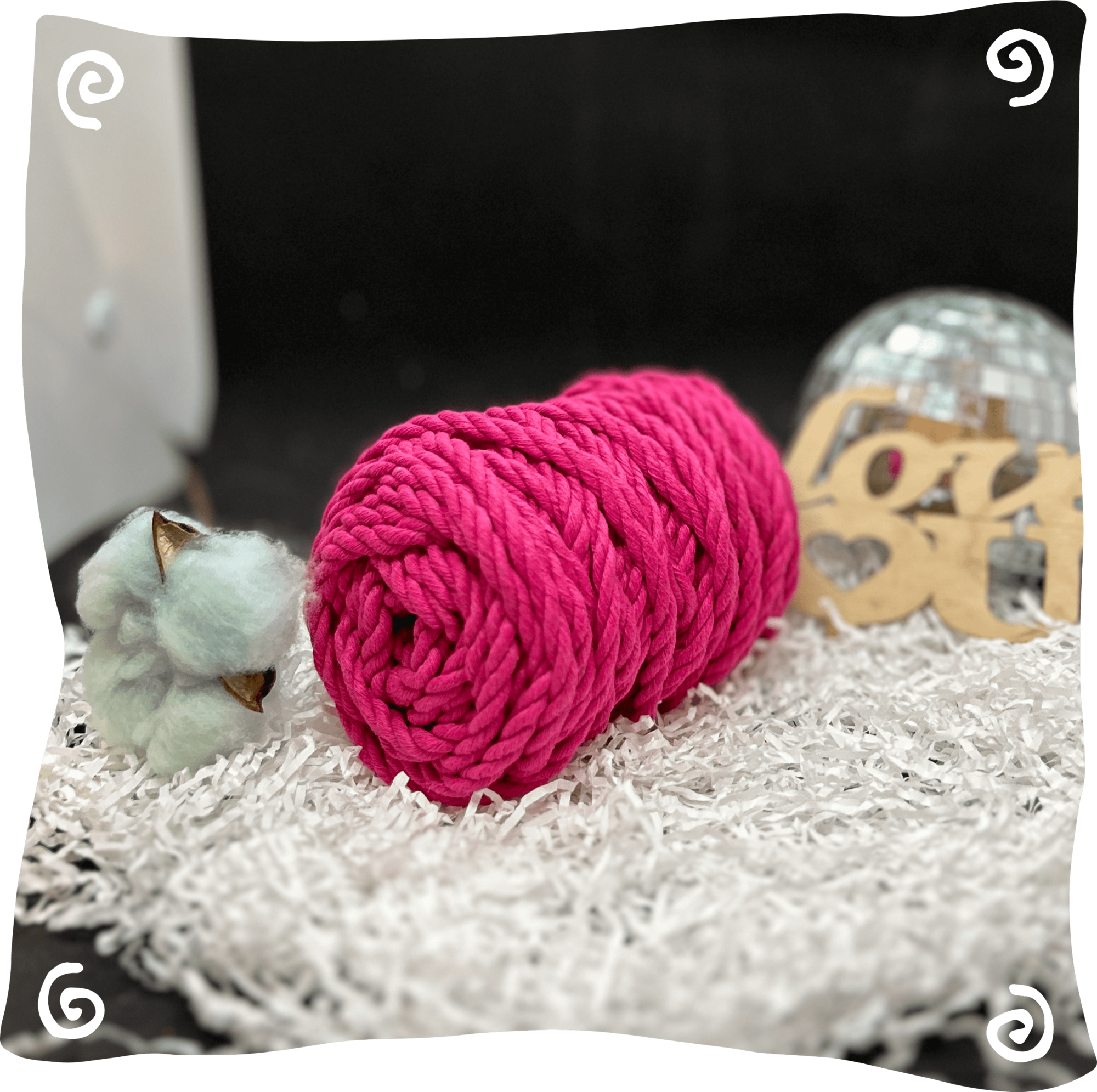 Шнур ХБ крученый 6 мм, 190г, 20м,  628 – фуксия