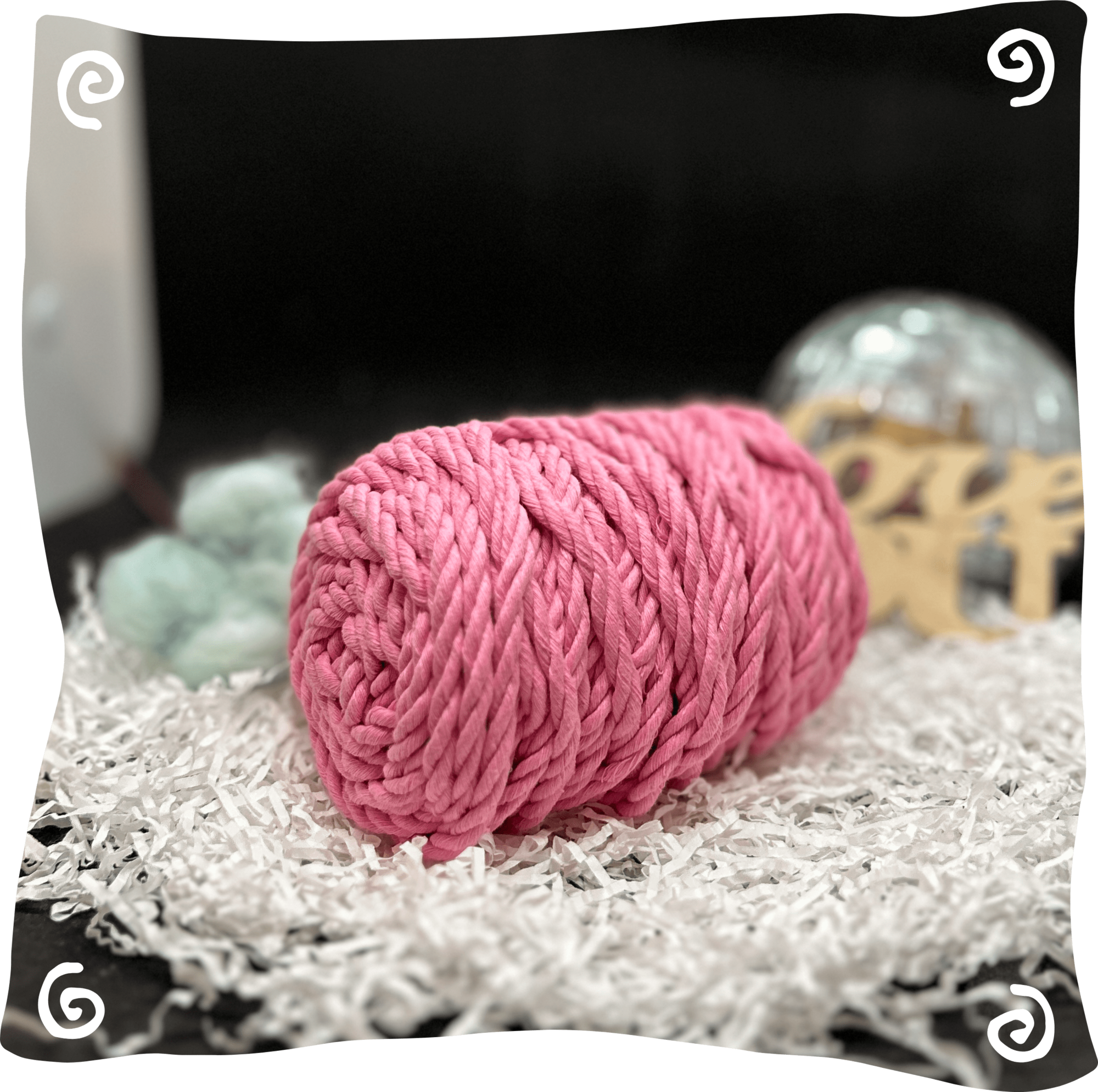 Шнур ХБ крученый 6 мм, 190г, 20м,  629 – розовый