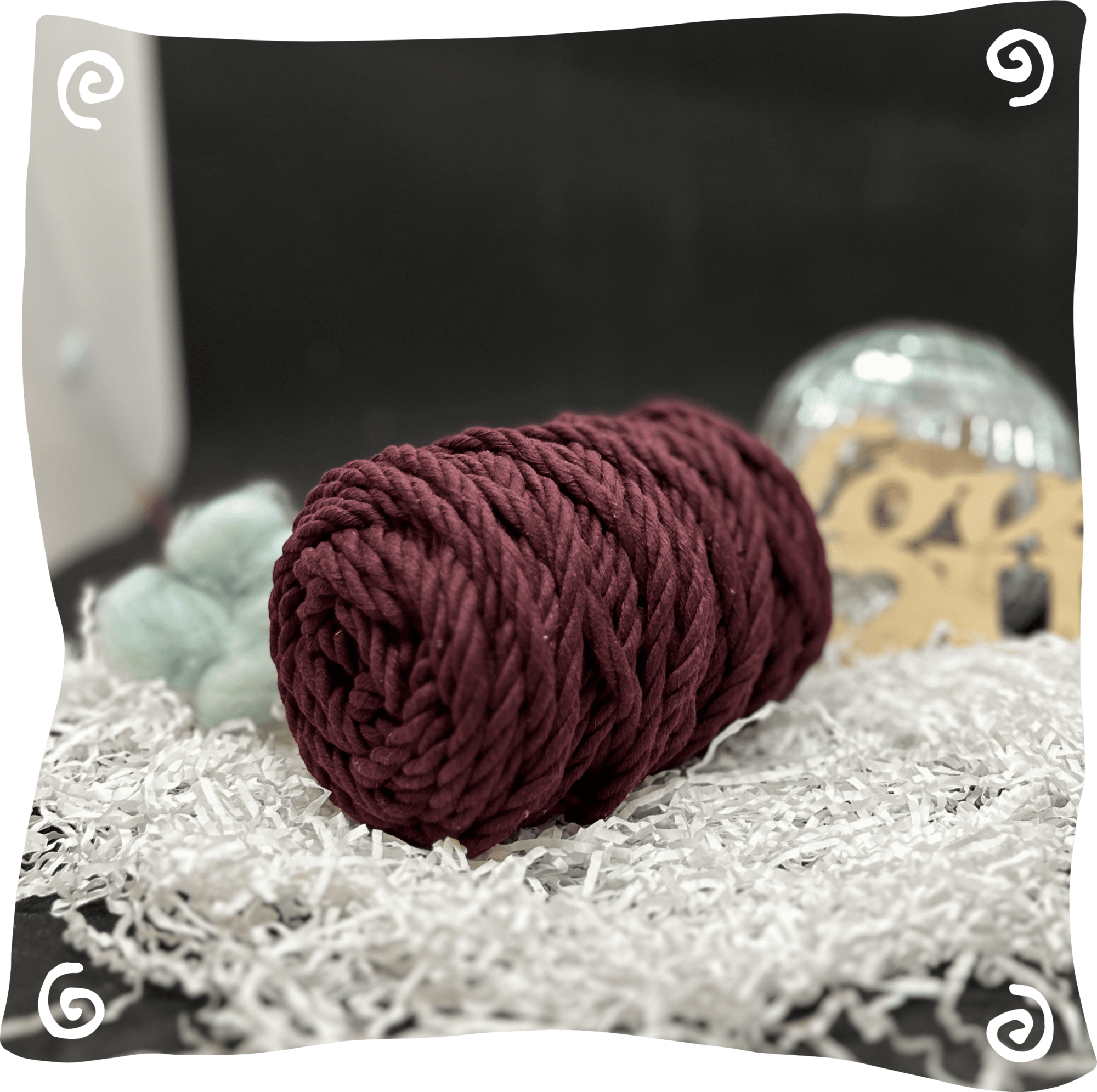 Шнур ХБ крученый 6 мм, 190г, 20м,  640 – красное дерево