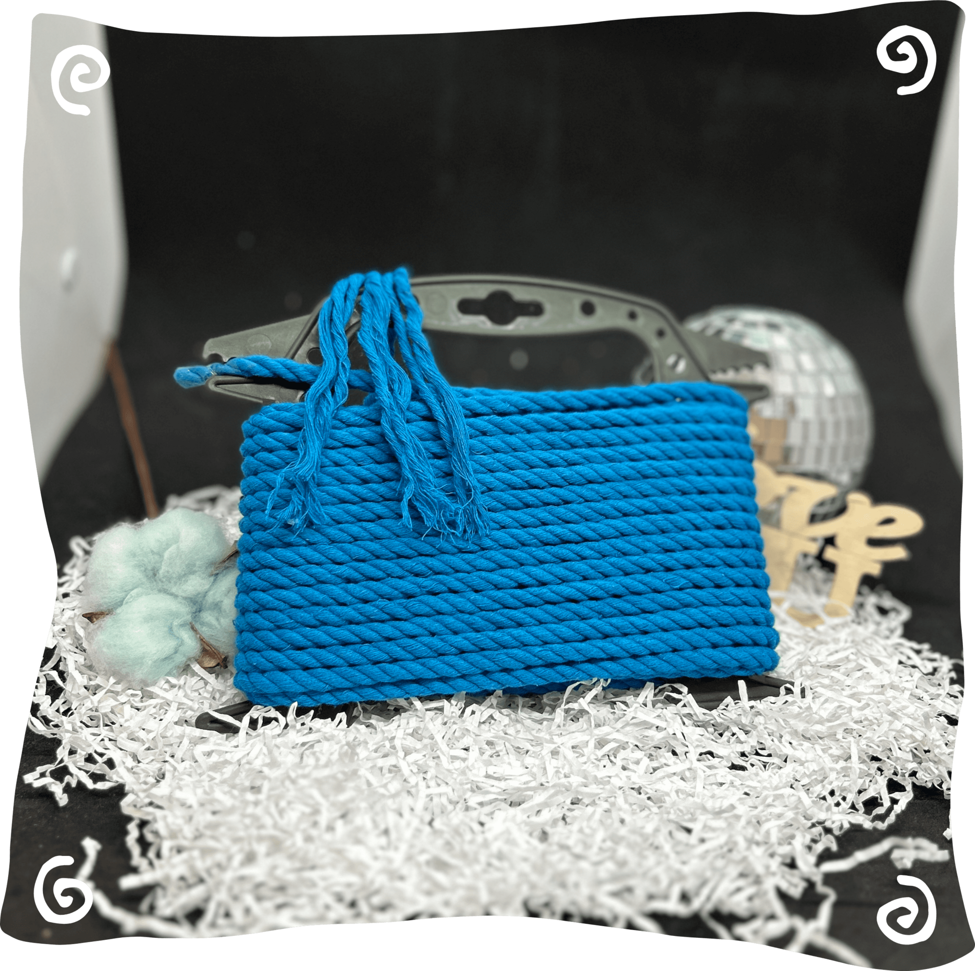 Шнур ХБ крученый 7 мм, 190г, 10м,  722 – темно-голубой