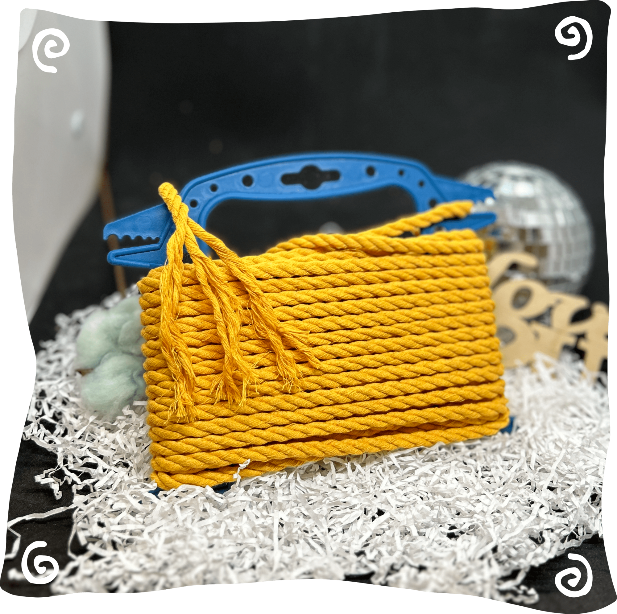 Шнур ХБ крученый 7 мм, 190г, 10м,  739 – ярко-желтый