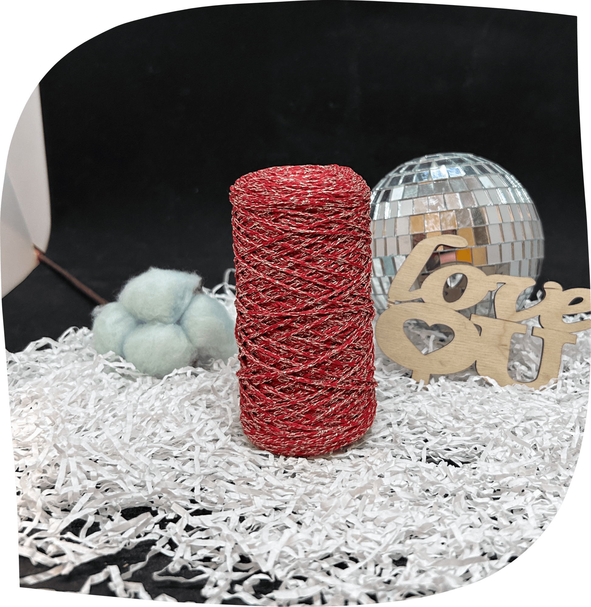 Шнур ПЭ вязаный 1 мм, 90г, 200м,  1104 – красный+золото