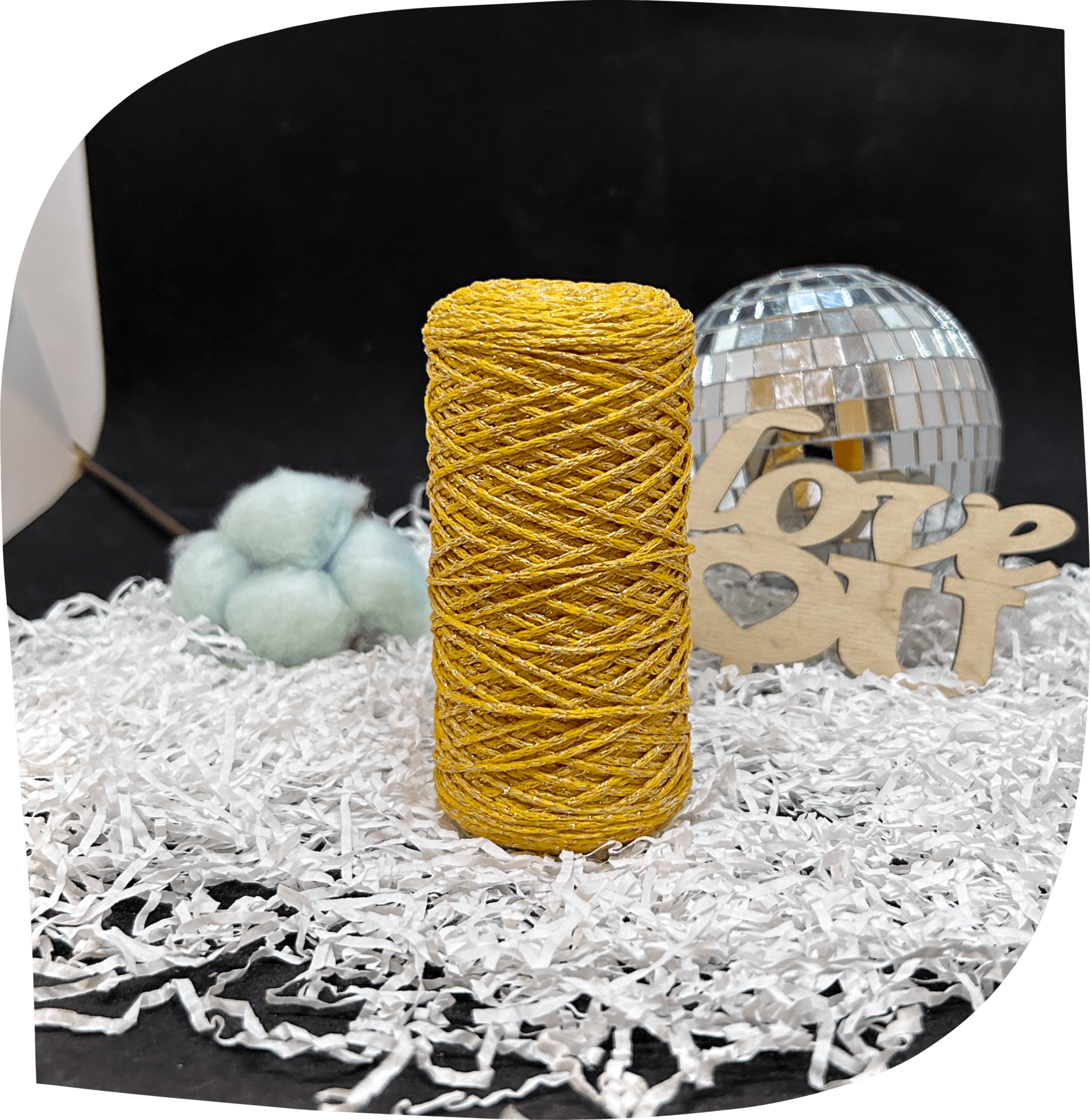 Шнур ПЭ вязаный 1 мм, 90г, 200м,  1106 – желтый+золото