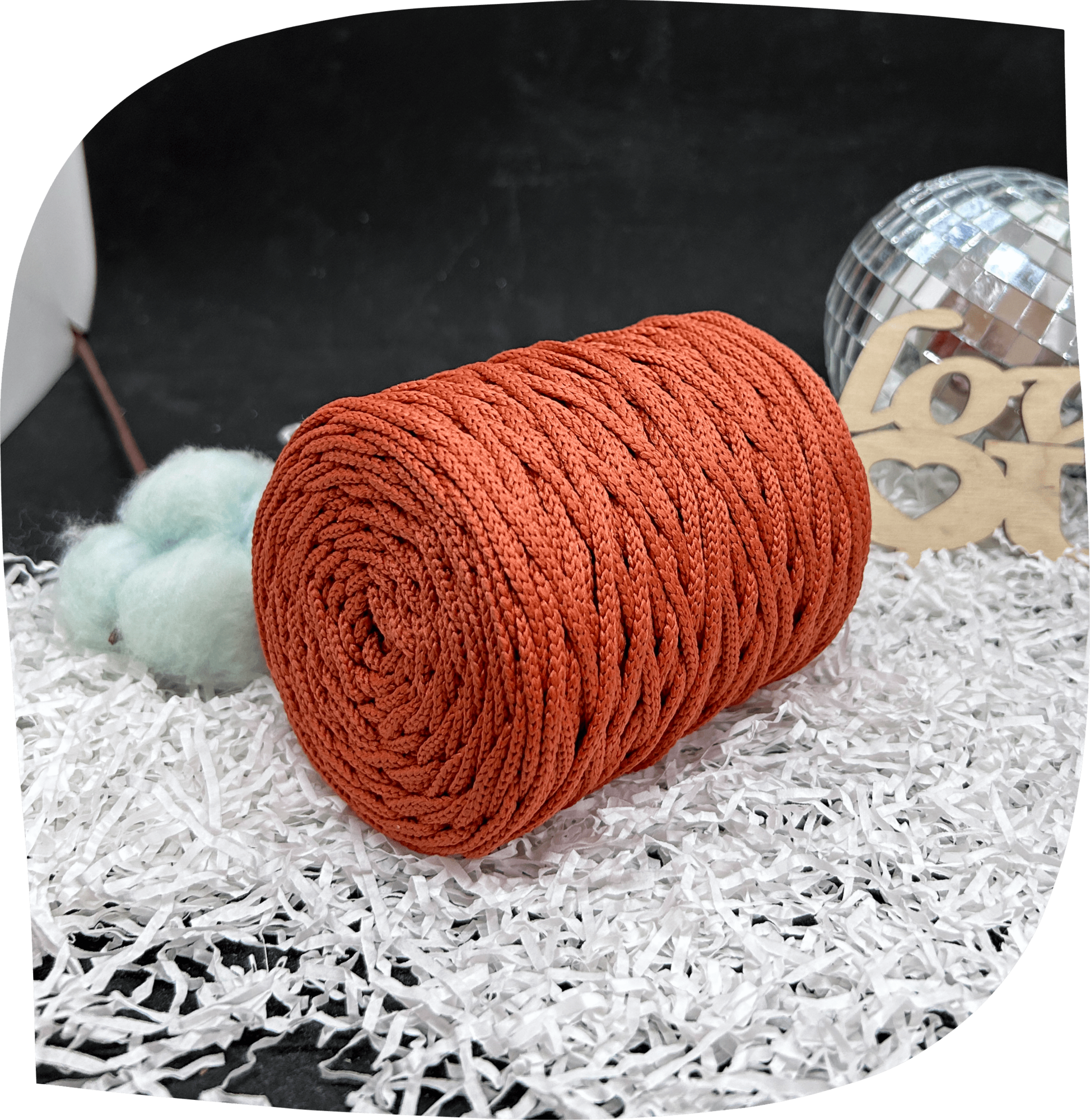 Шнур ПЭ вязаный 3 мм, 200г, 100м,  2031 – терракотовый