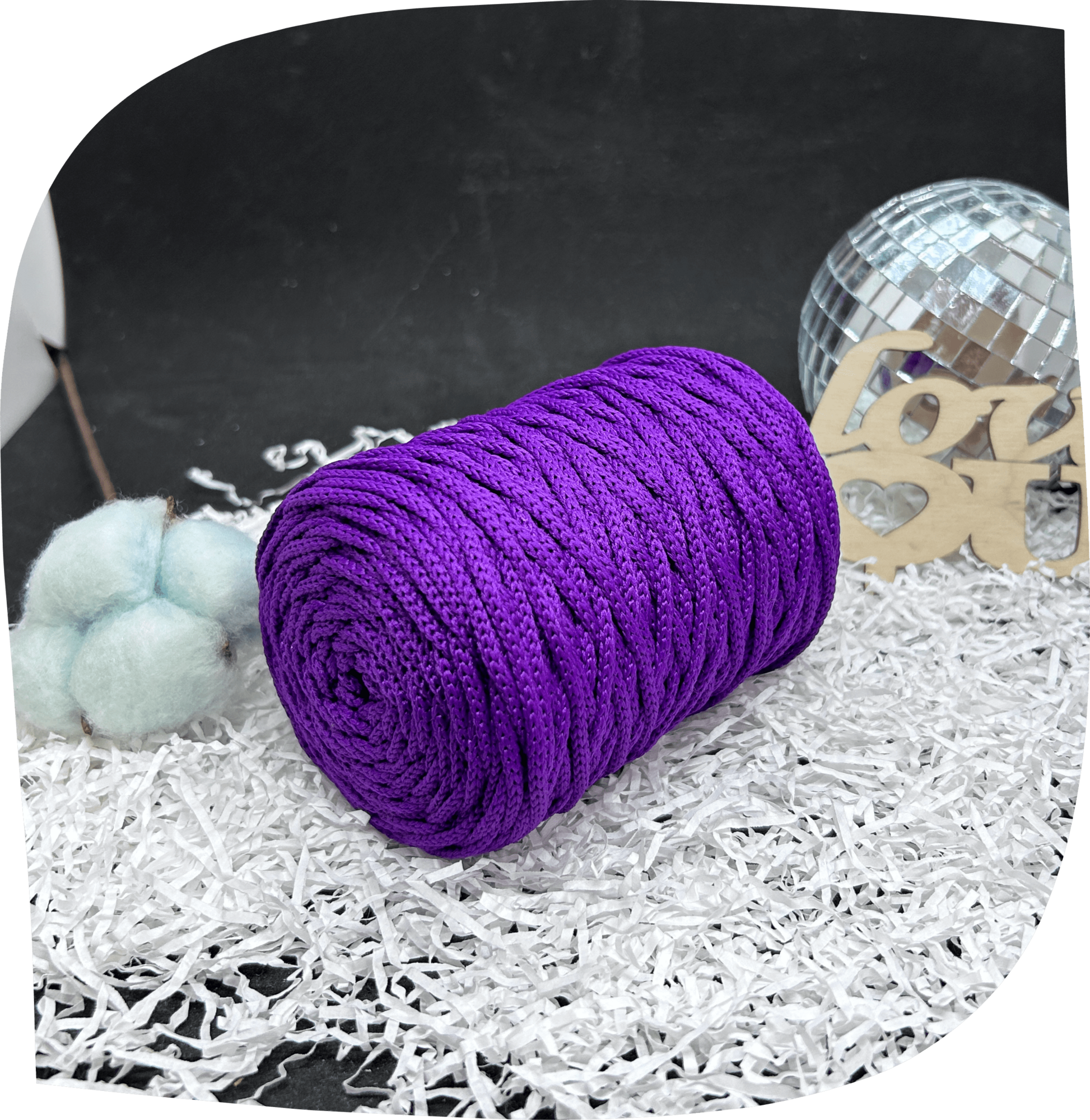 Шнур ПЭ вязаный 3 мм, 200г, 100м,  2030 – сиреневый