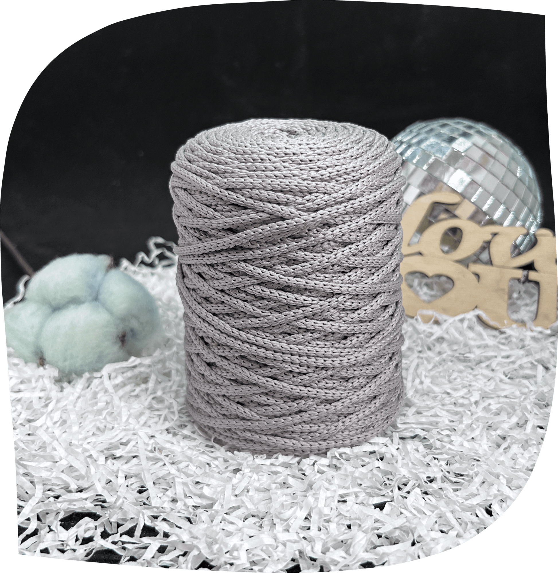 Шнур ПЭ вязаный 3 мм, 200г, 100м,  2014 – светло-серый