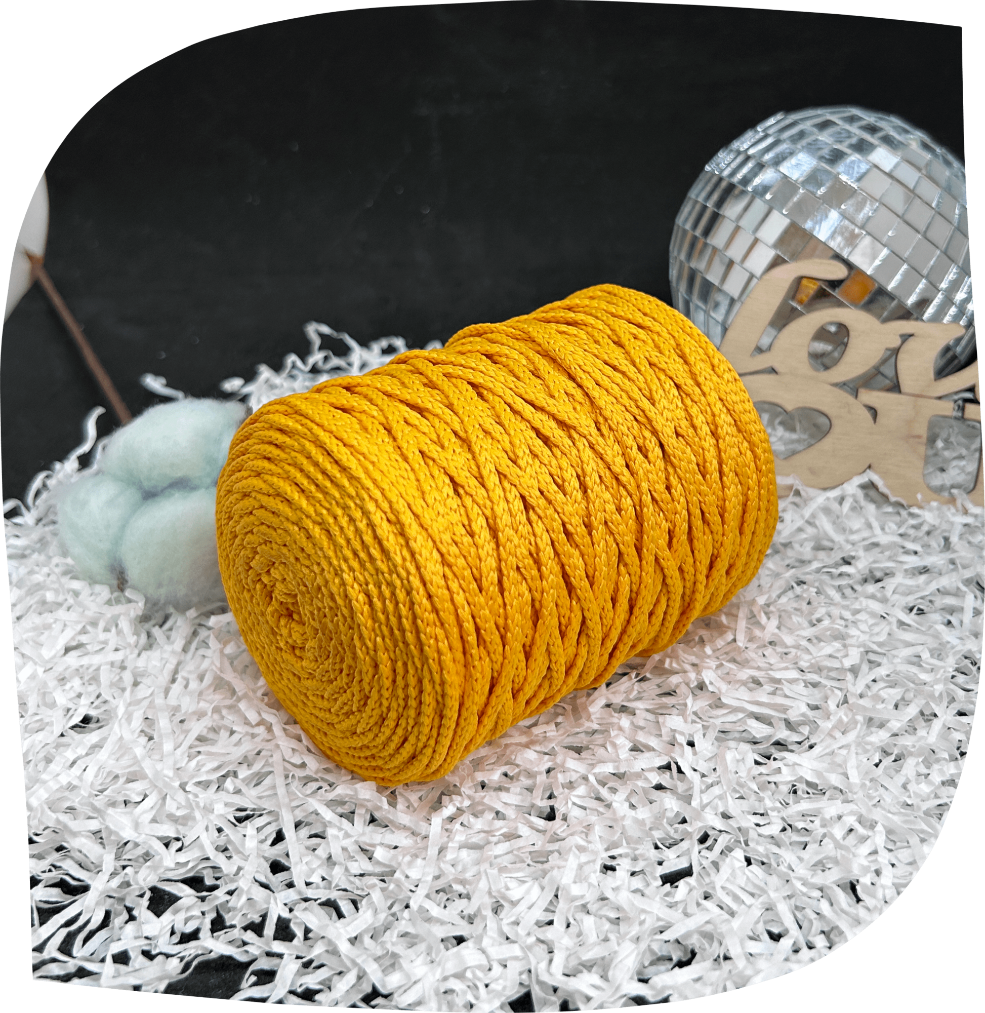 Шнур ПЭ вязаный 3 мм, 200г, 100м,  2008 – желтый