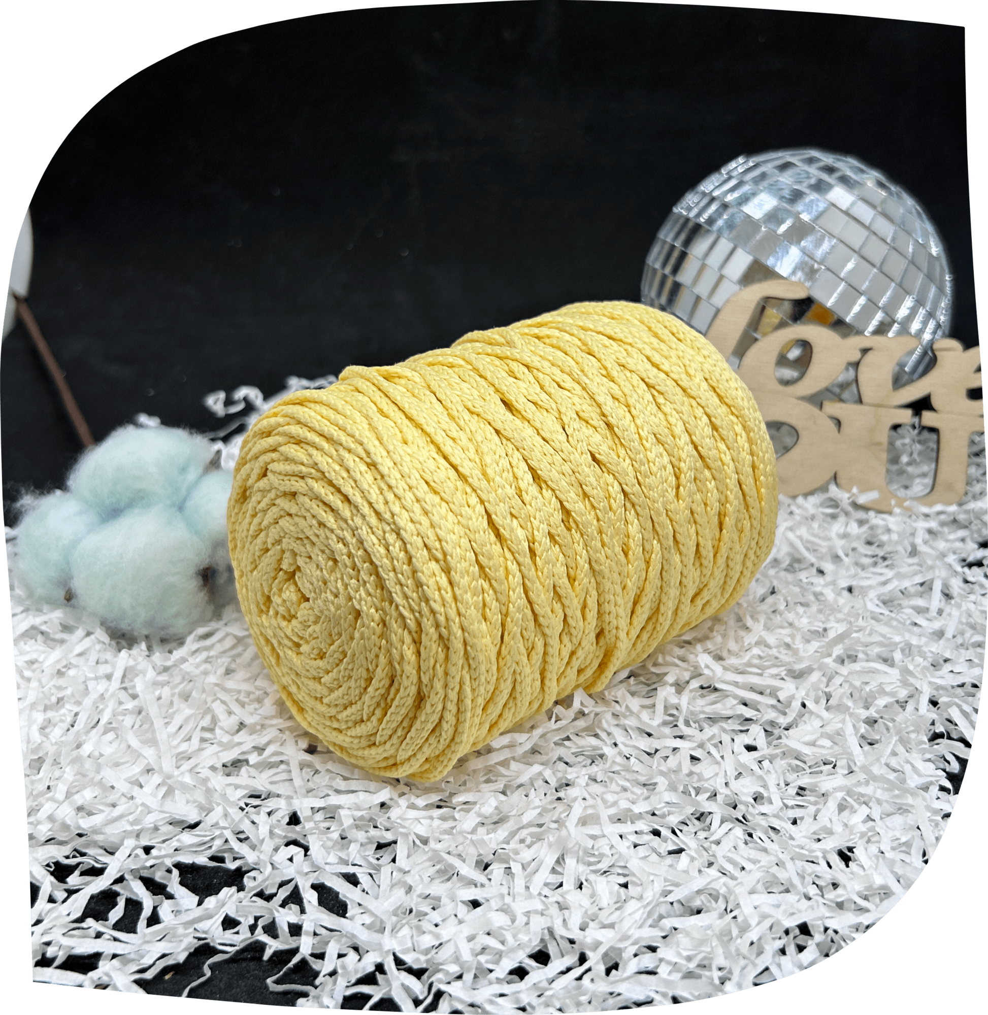 Шнур ПЭ вязаный 3 мм, 200г, 100м,  2006 – светло-желтый