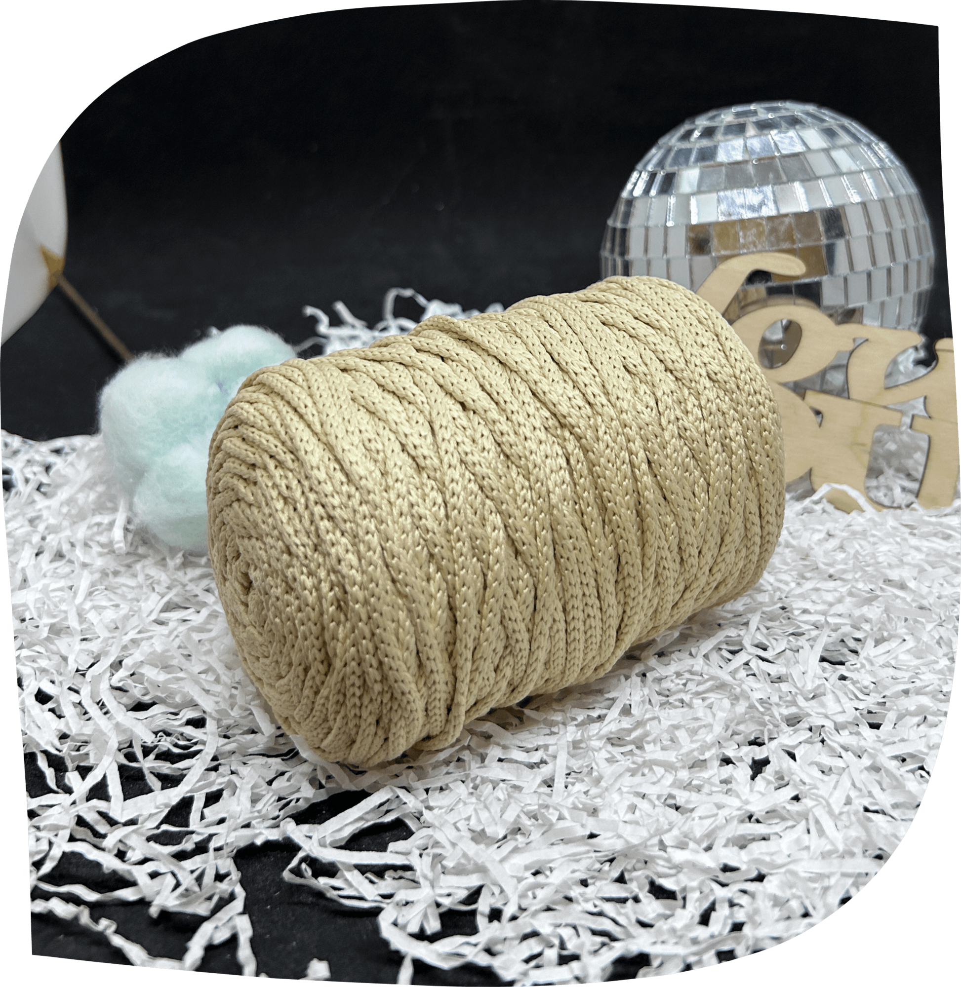 Шнур ПЭ вязаный 3 мм, 200г, 100м,  2004 – бежевый