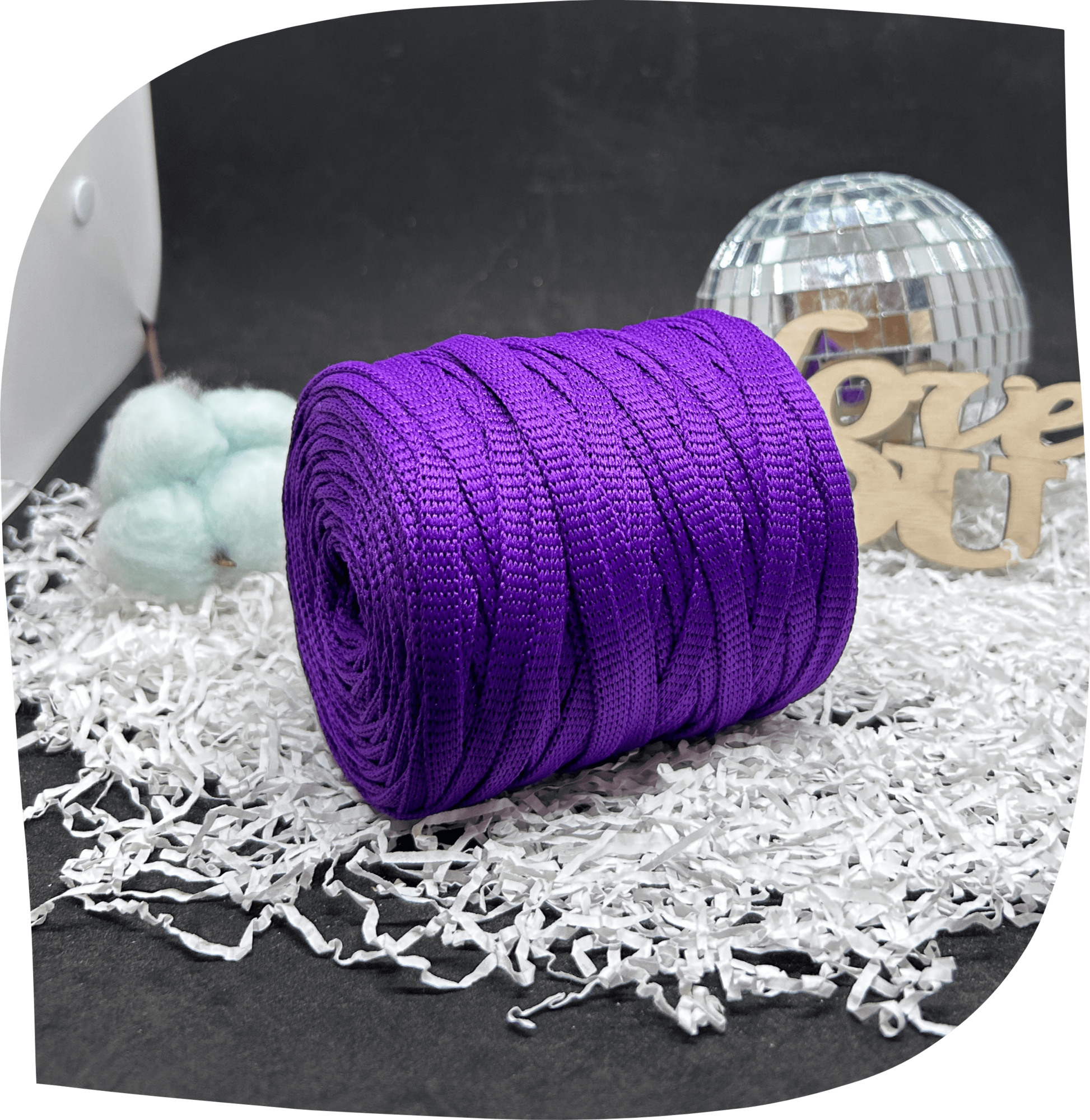 Шнур ПЭ вязаный плоский 7 мм, 200г, 60м,  4030 – сиреневый