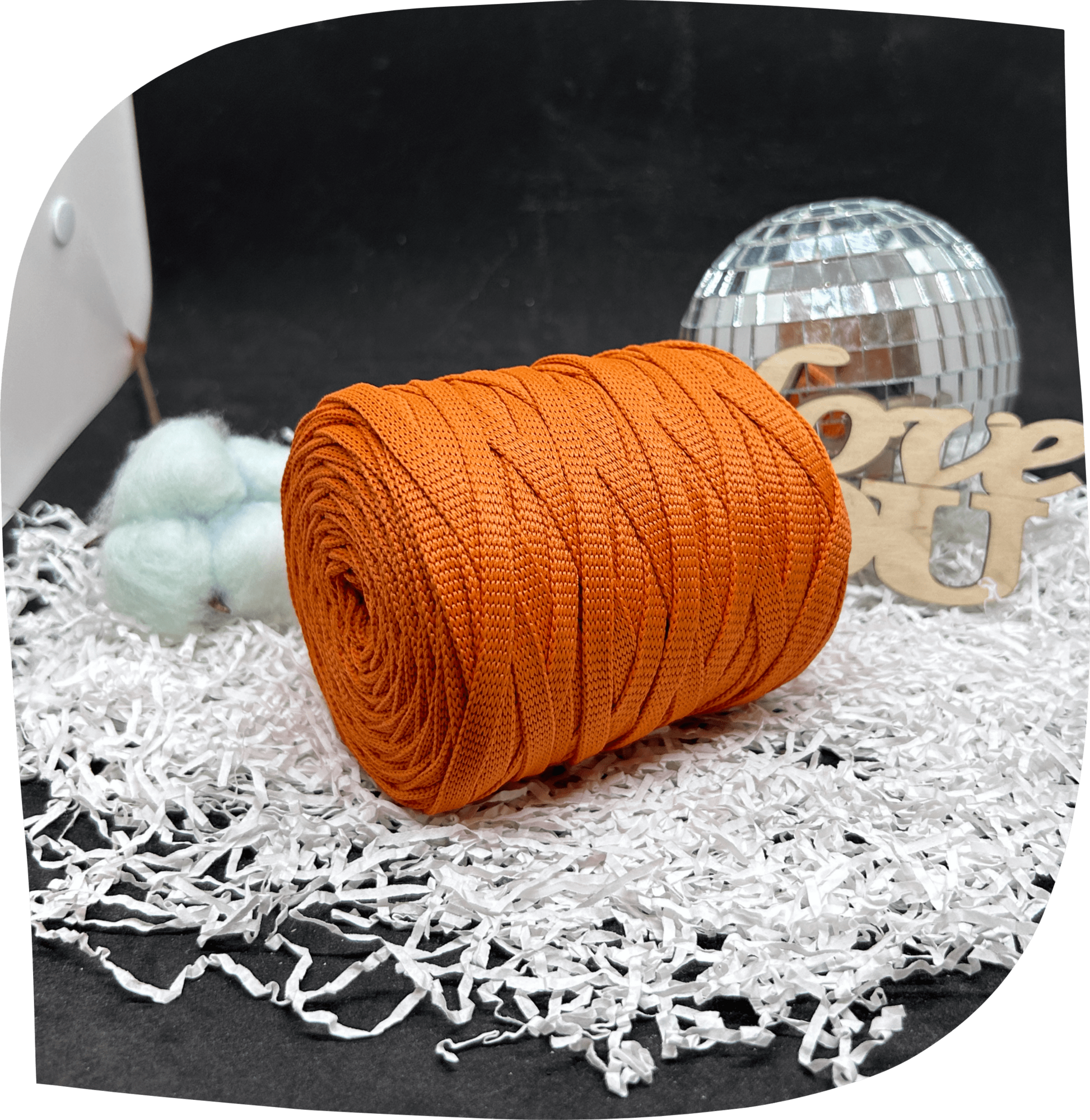 Шнур ПЭ вязаный плоский 7 мм, 200г, 60м,  4029 – оранжевый