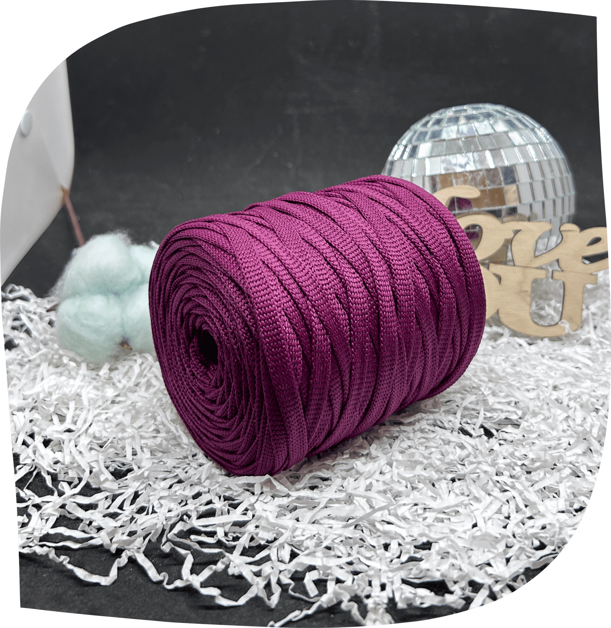 Шнур ПЭ вязаный плоский 7 мм, 200г, 60м,  4028 – слива