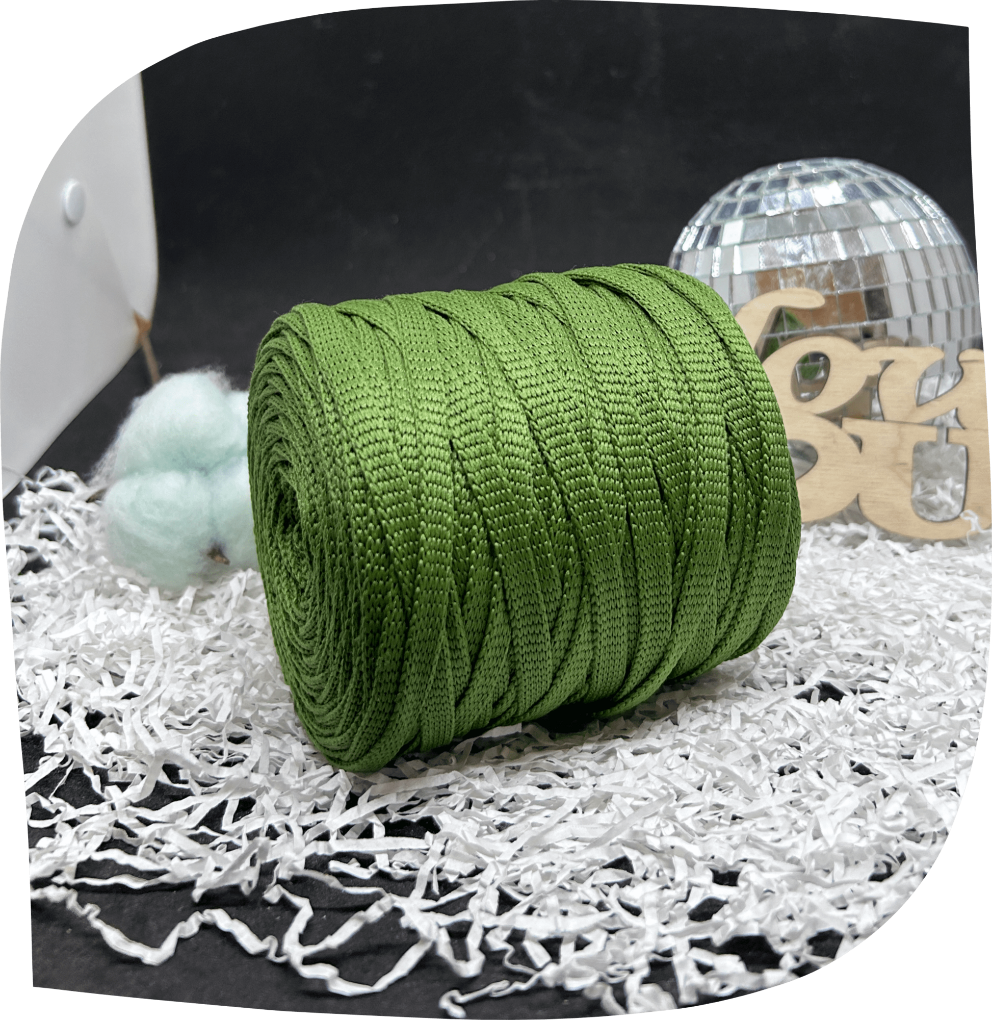 Шнур ПЭ вязаный плоский 7 мм, 200г, 60м,  4023 – хаки