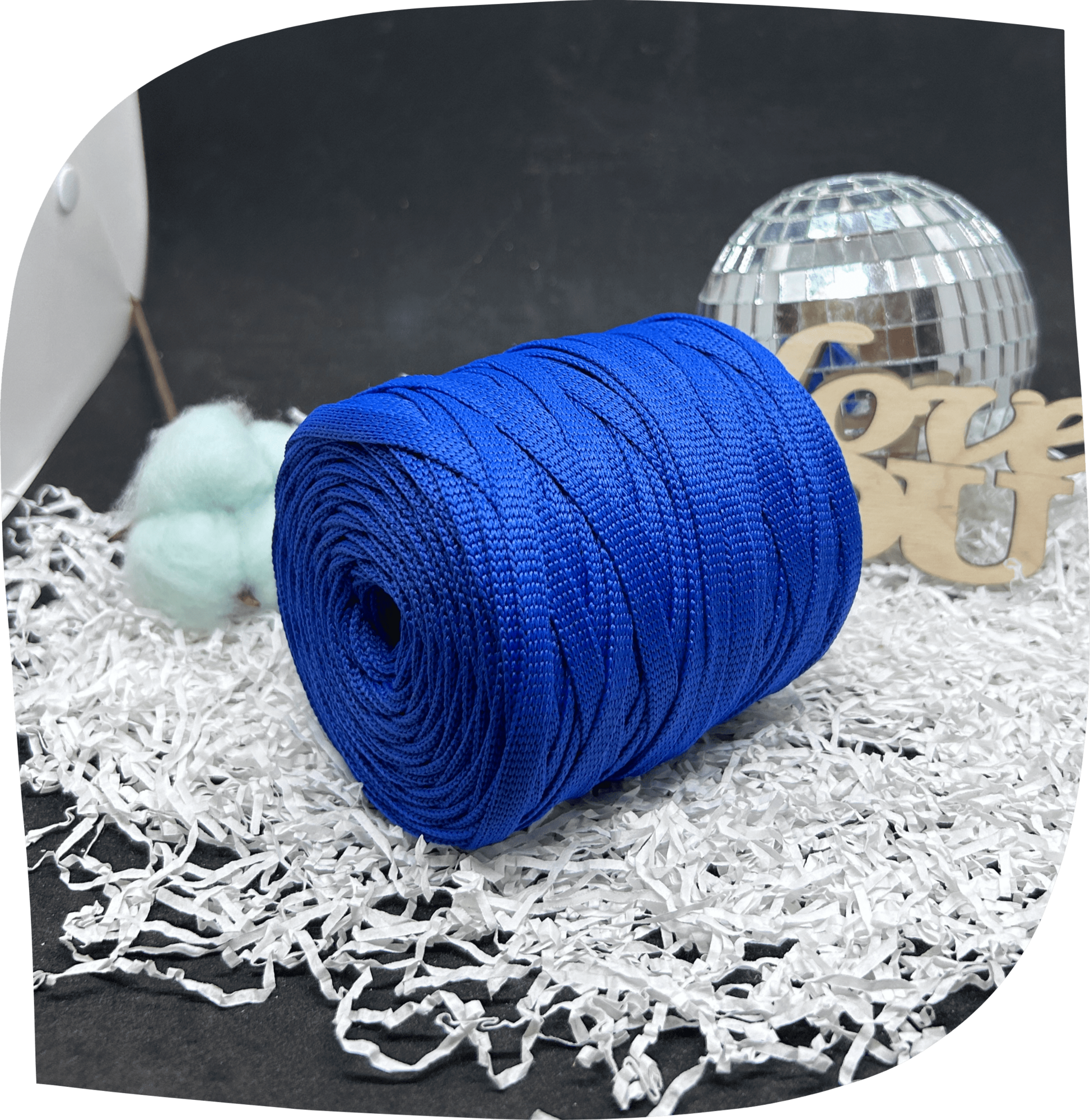 Шнур ПЭ вязаный плоский 7 мм, 200г, 60м,  4020 – синий