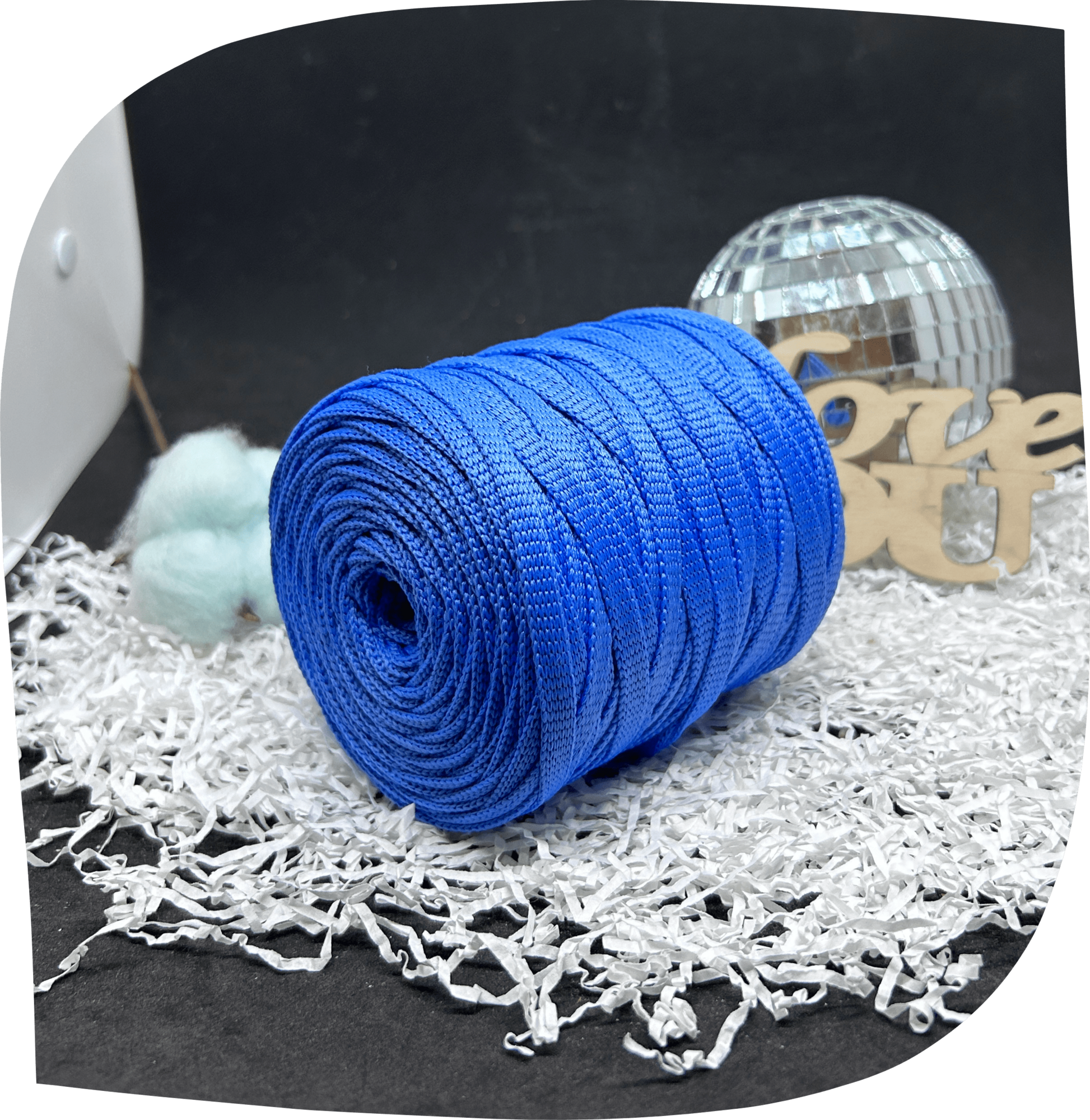 Шнур ПЭ вязаный плоский 7 мм, 200г, 60м,  4019 – голубой