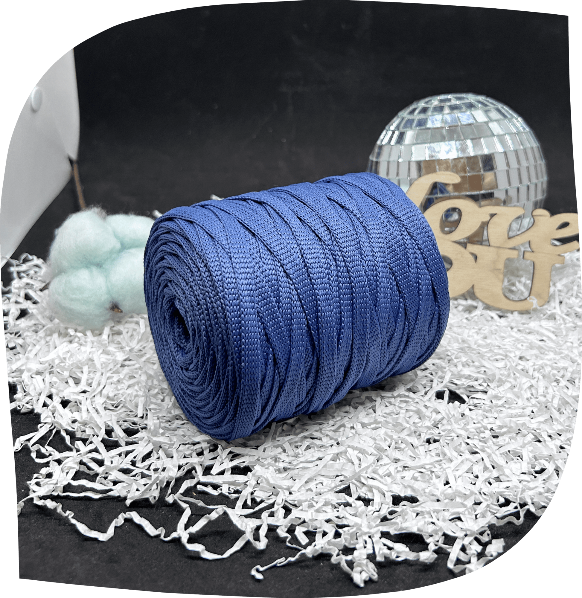 Шнур ПЭ вязаный плоский 7 мм, 200г, 60м,  4018 – джинс